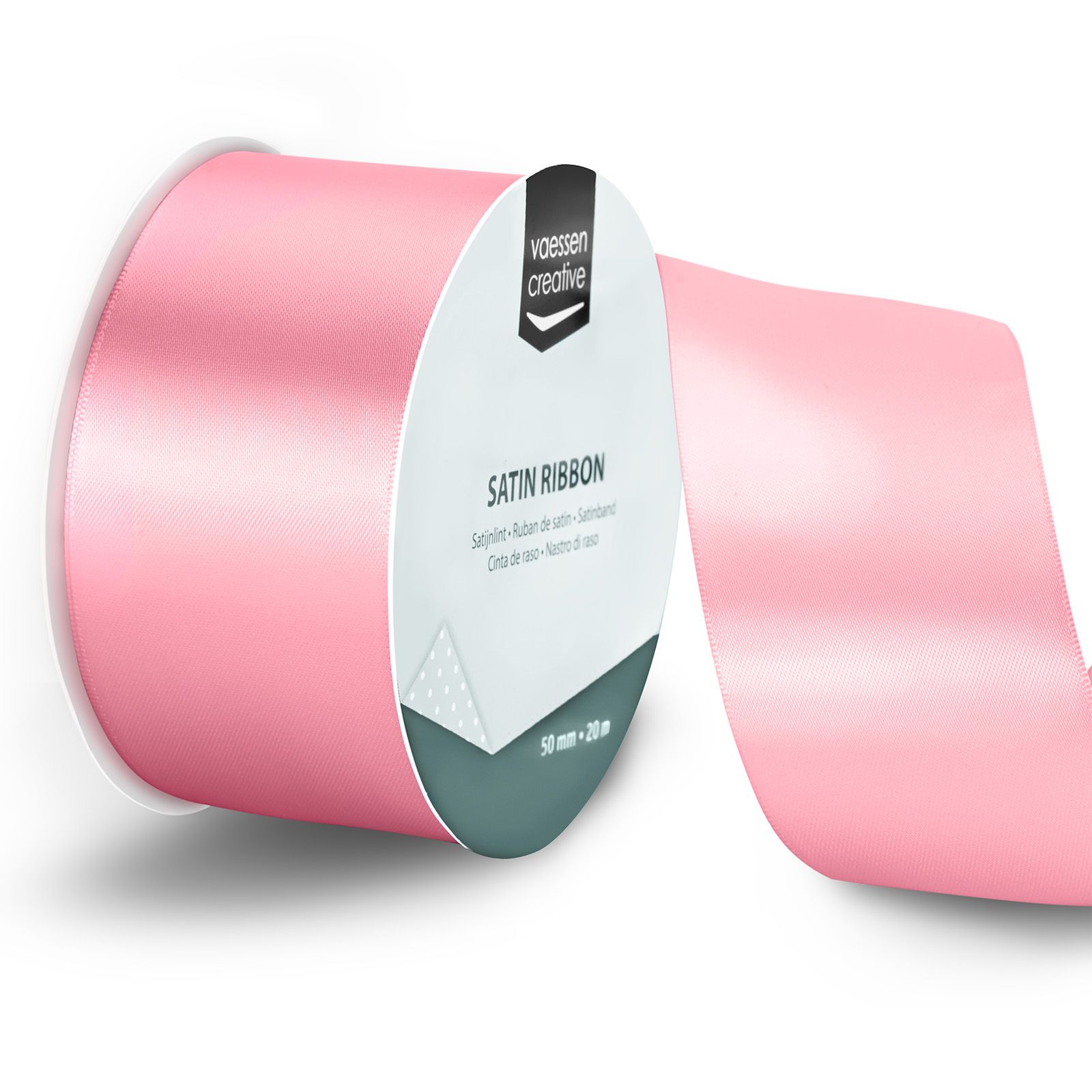 Vaessen Creative • Satijnlint 20mx50mm Lichtroze