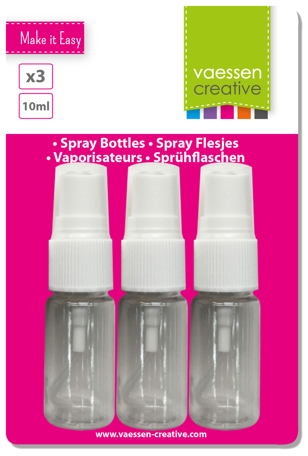 Vaessen Creative • Botellas de Spray 10ml 3piezas