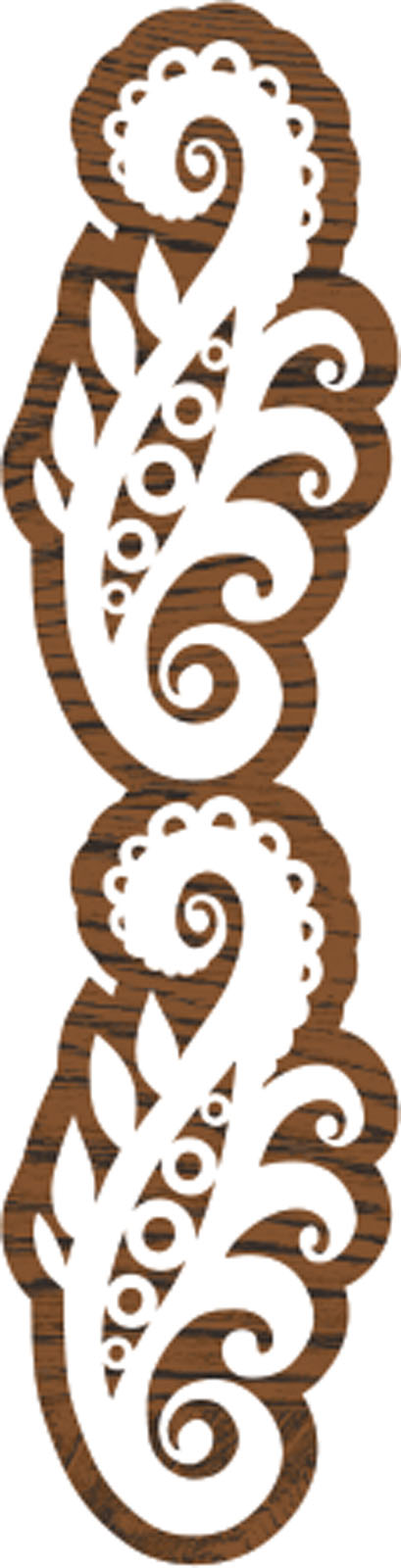 Fabric Creations • Block Printing Border 8,9x2,5cm Scroll