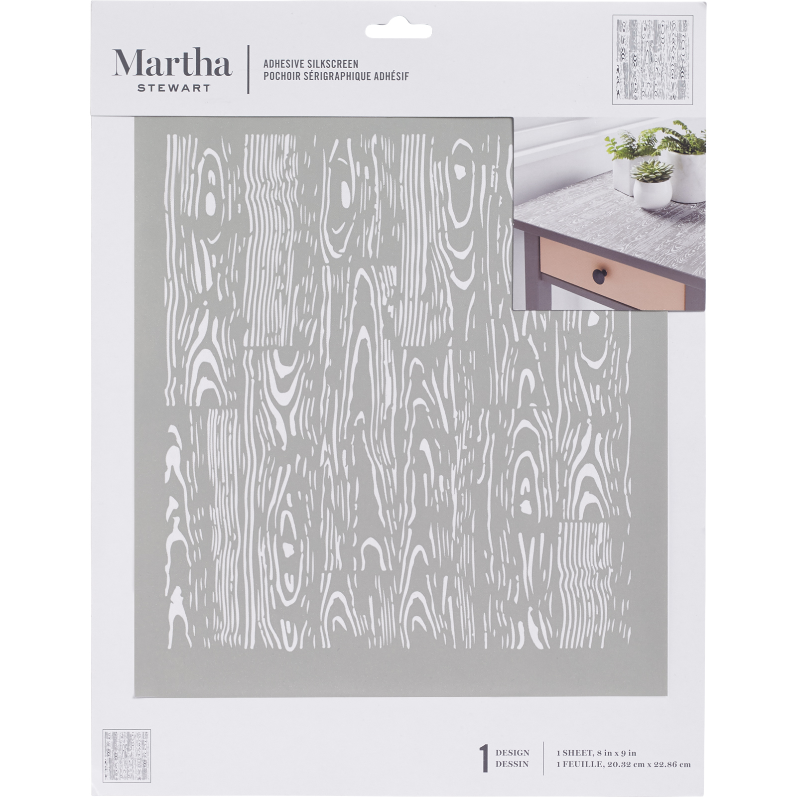 Martha Stewart • Sérigraphie adhésive faux bois