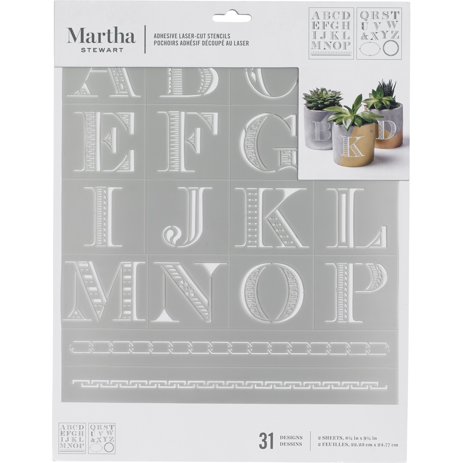 Martha Stewart • Adhesive Stencil Detail Monogram 2pcs