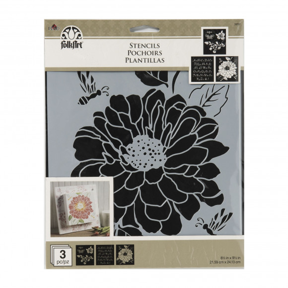 FolkArt • Stencil garden 3pcs