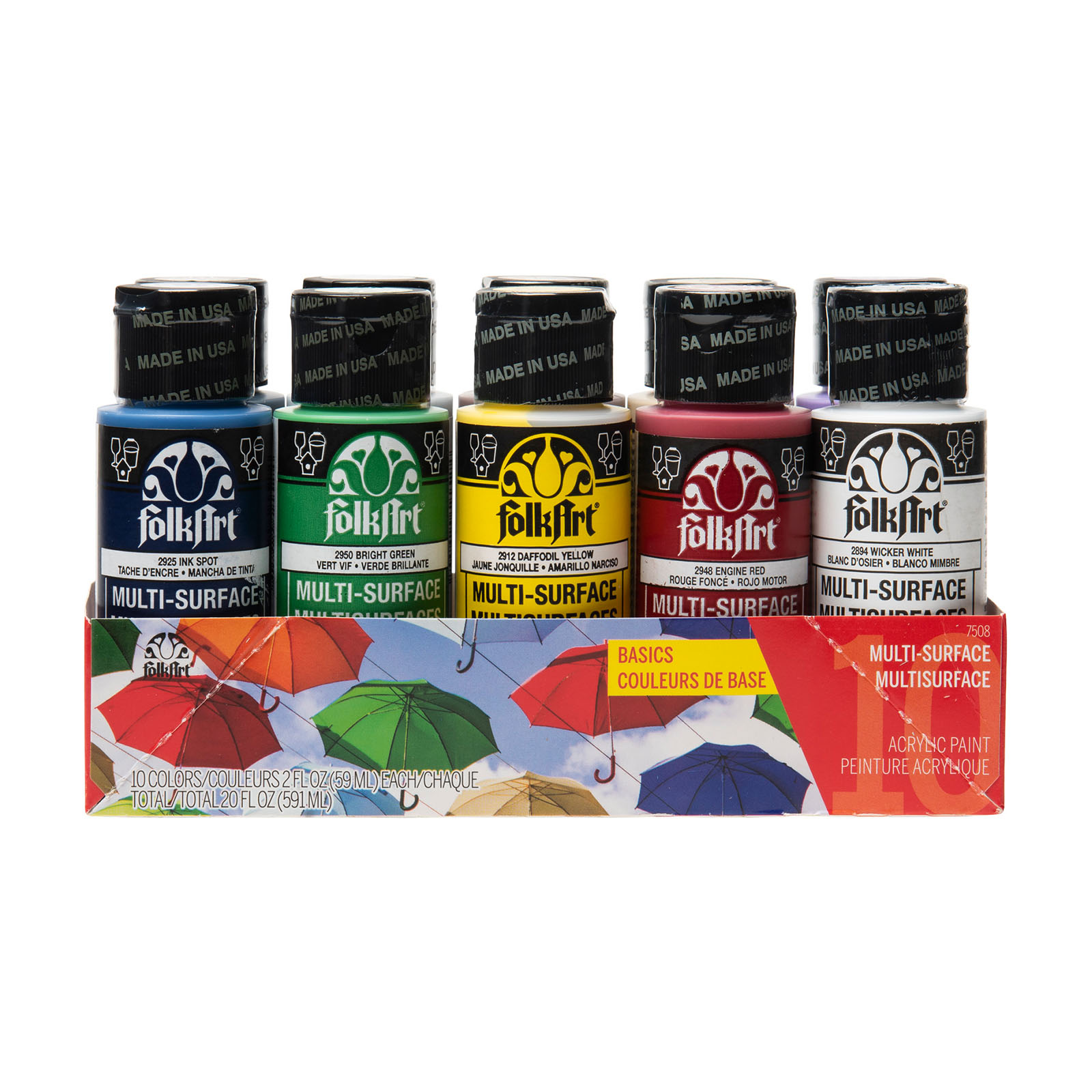 FolkArt • Paint set multi surface 10 colors Basics