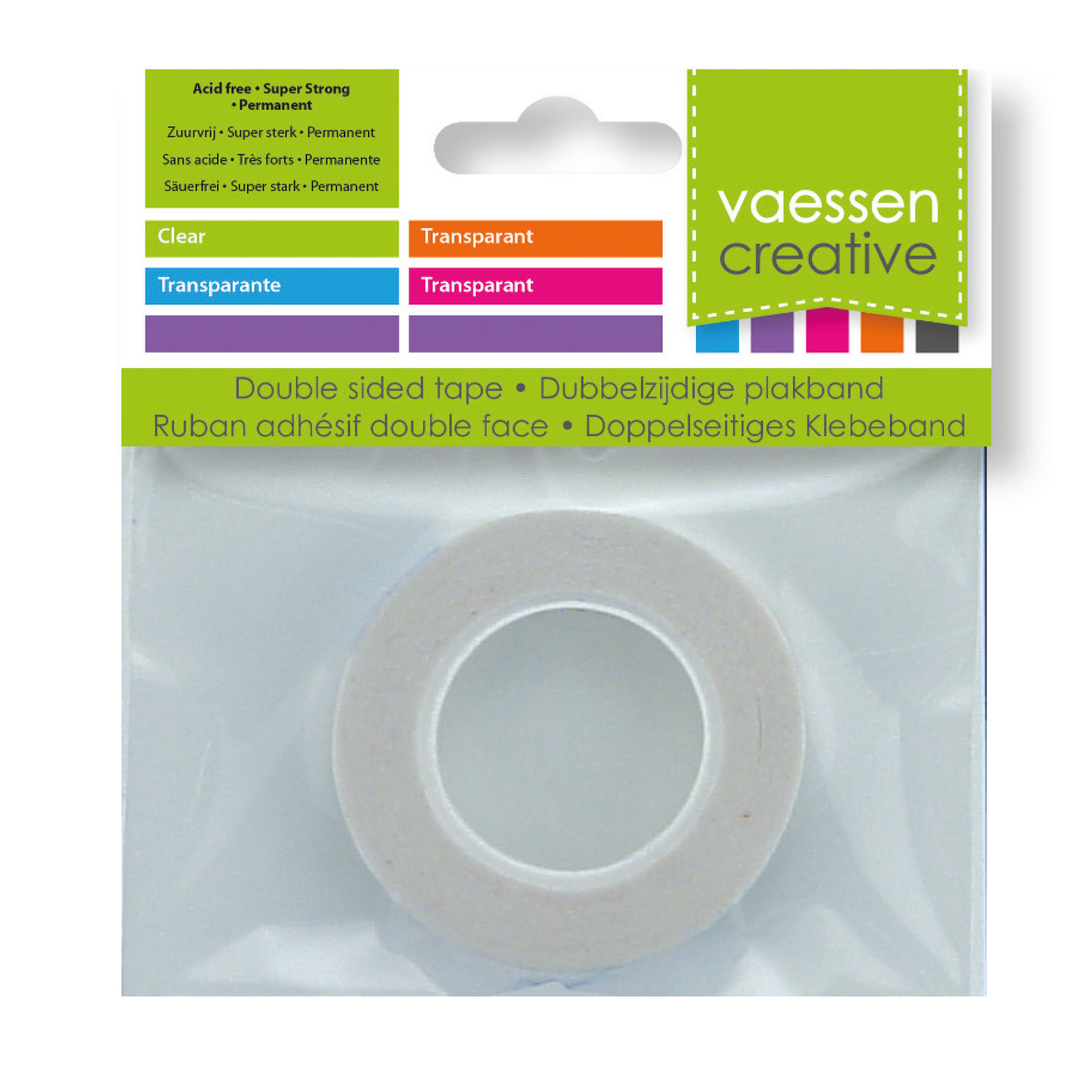 Vaessen Creative • Cinta adhesiva doble cara transparent 9mmx10m