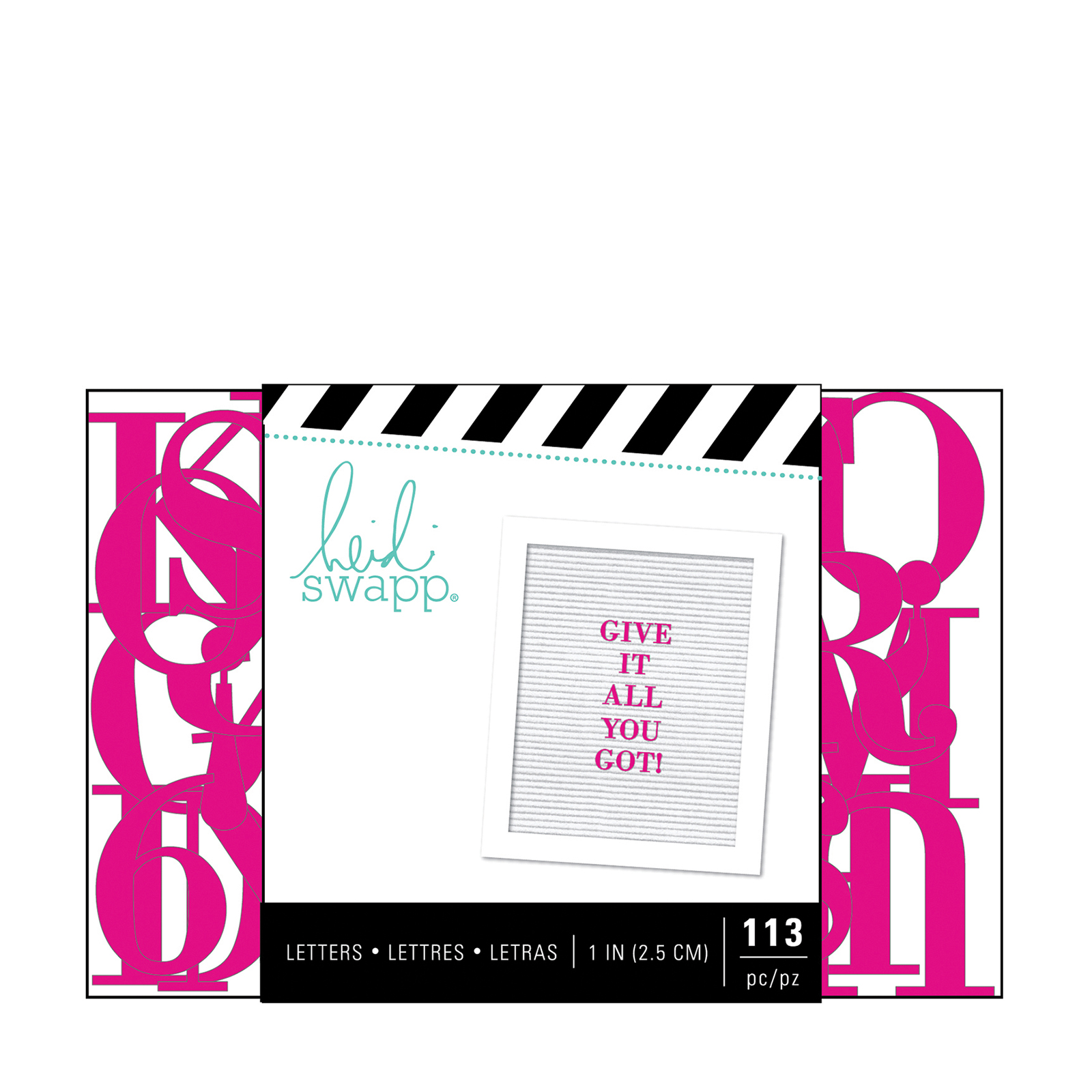 Heidi Swapp • Letterbord alfabet 2,5cm 113pcs pink