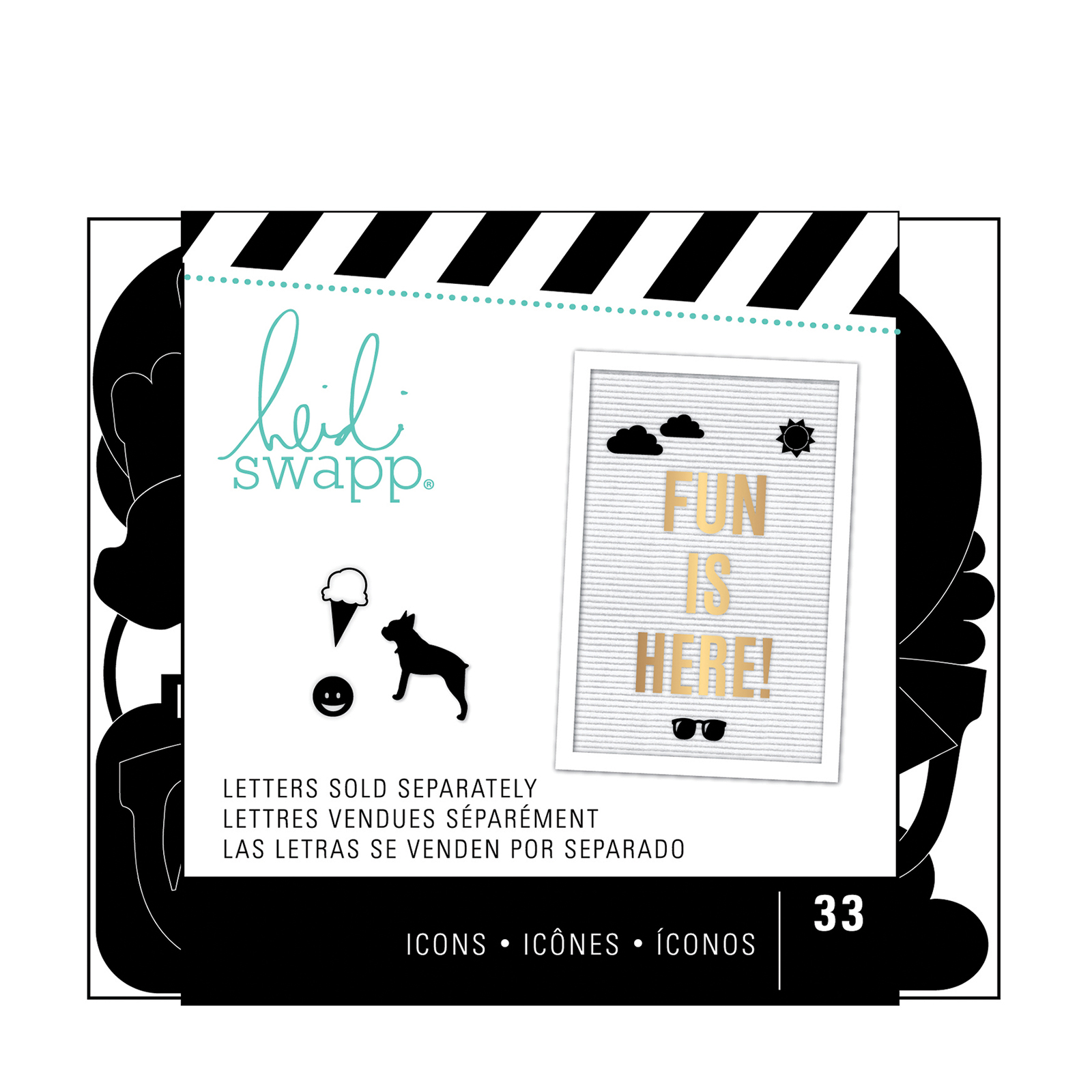 Heidi Swapp • Letterbord icon pack 33pcs everyday black