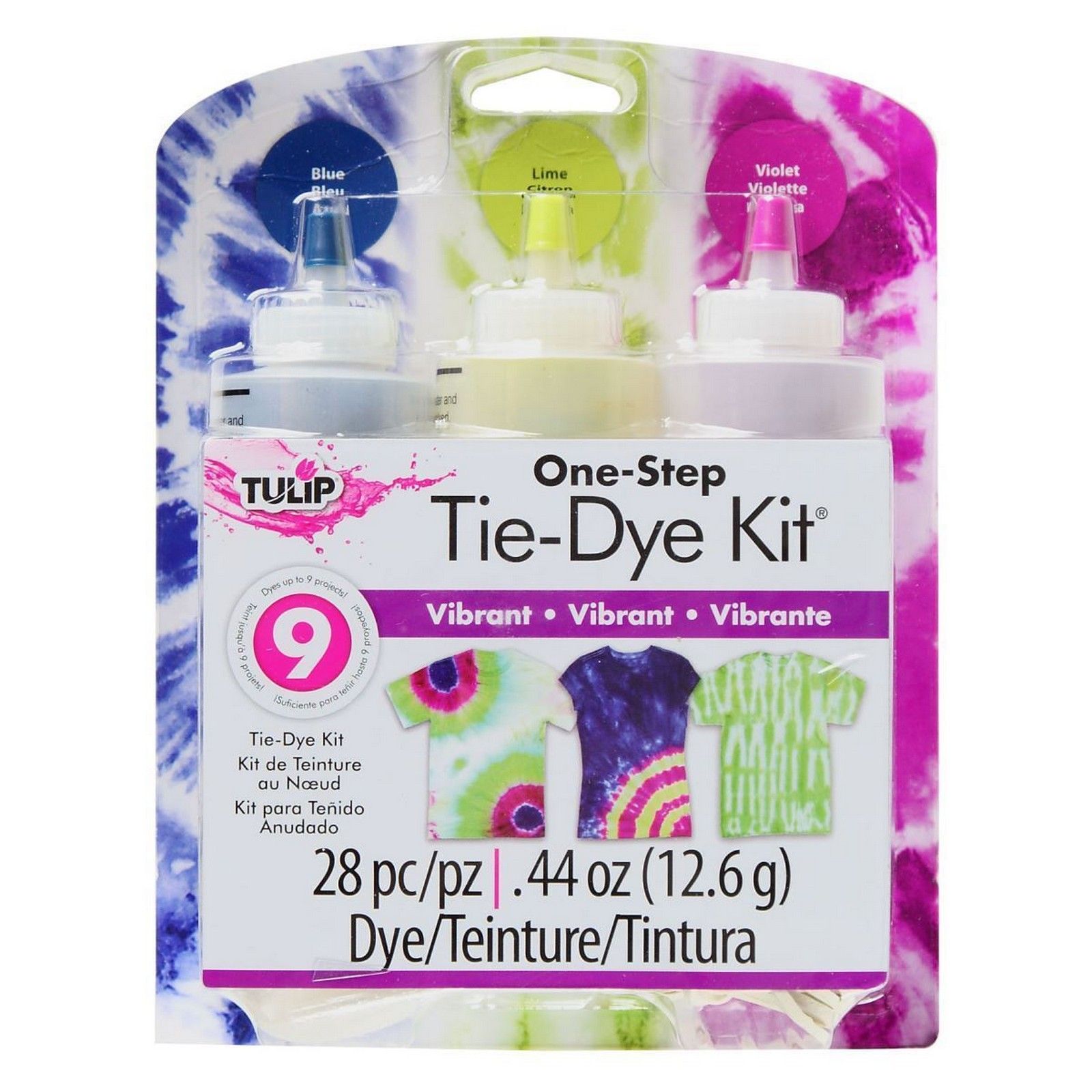 Tulip one-step tie dye • Tie dye kit 3 colors Vibrant 
