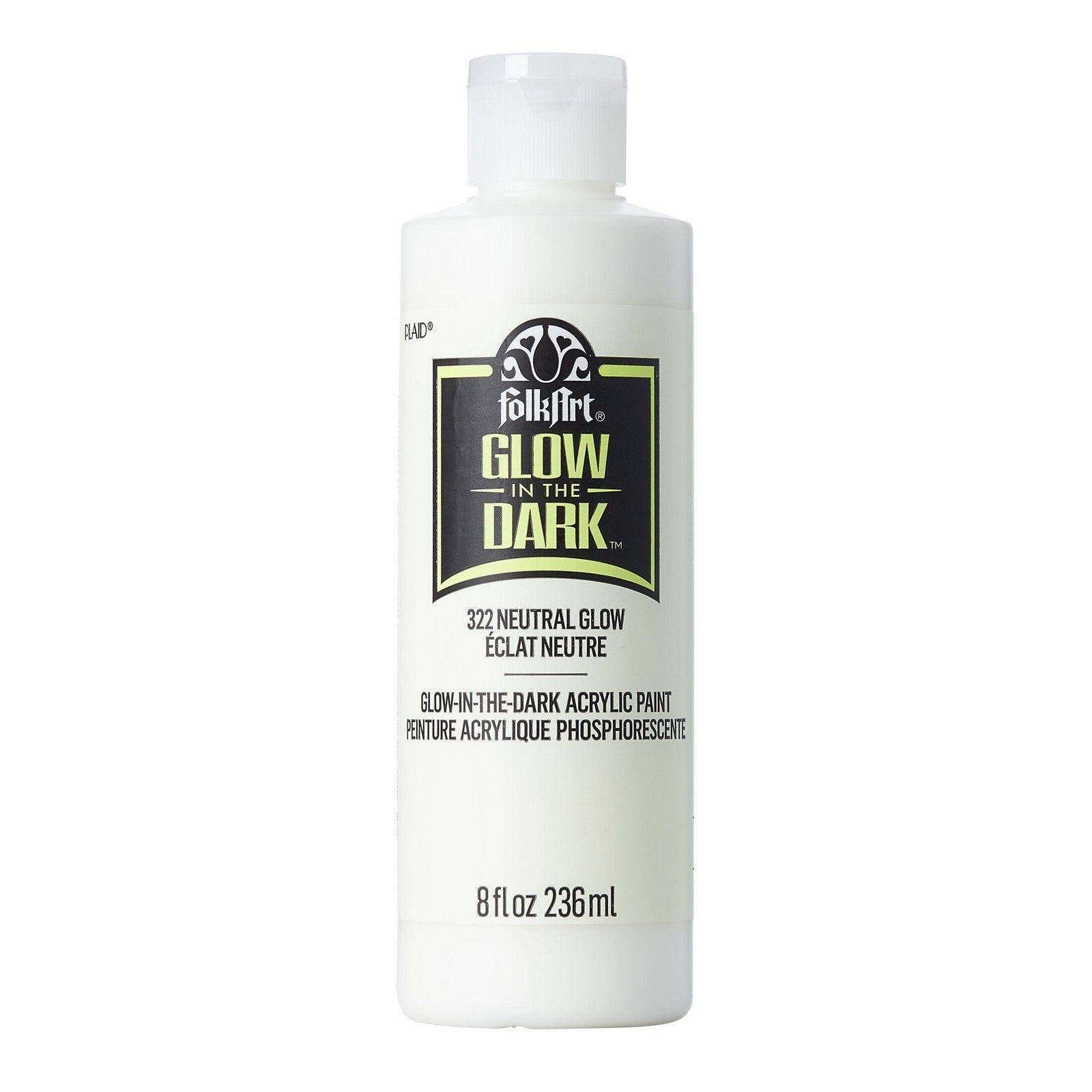 Folkart • Glow In The Dark Acrylic Paint Neutral Glow 236ml