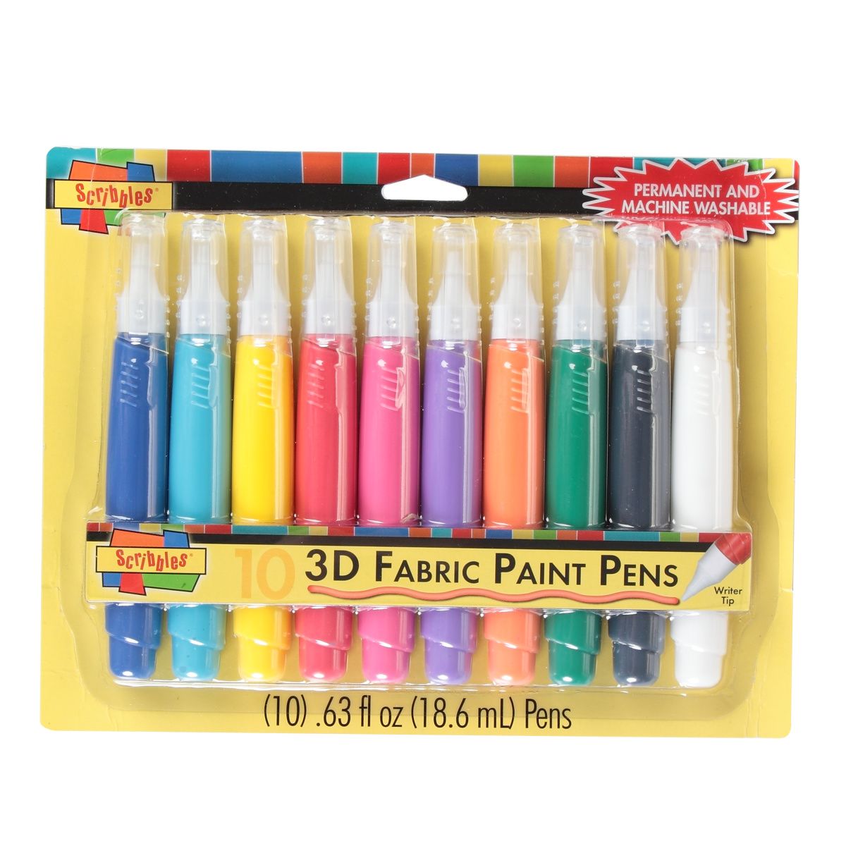 Scribbles • 3D Fabric multi paint pen 10pcs