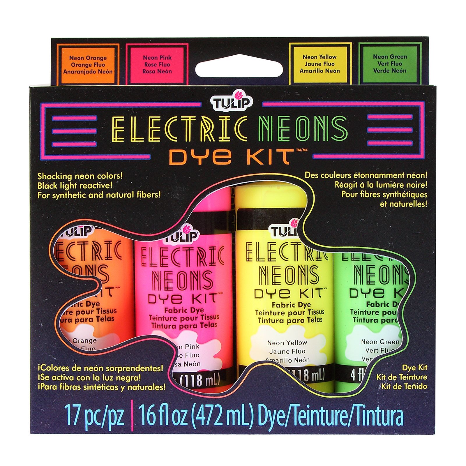 Tulip one-step tie dye • Dye kit Electric neons 17pcs