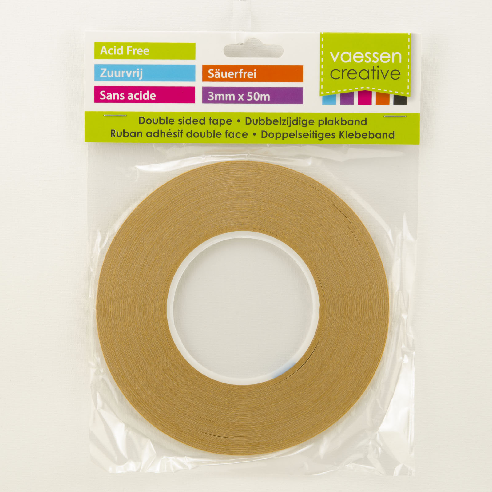 Vaessen Creative • Doppelseitiges Klebeband Weiss 50m