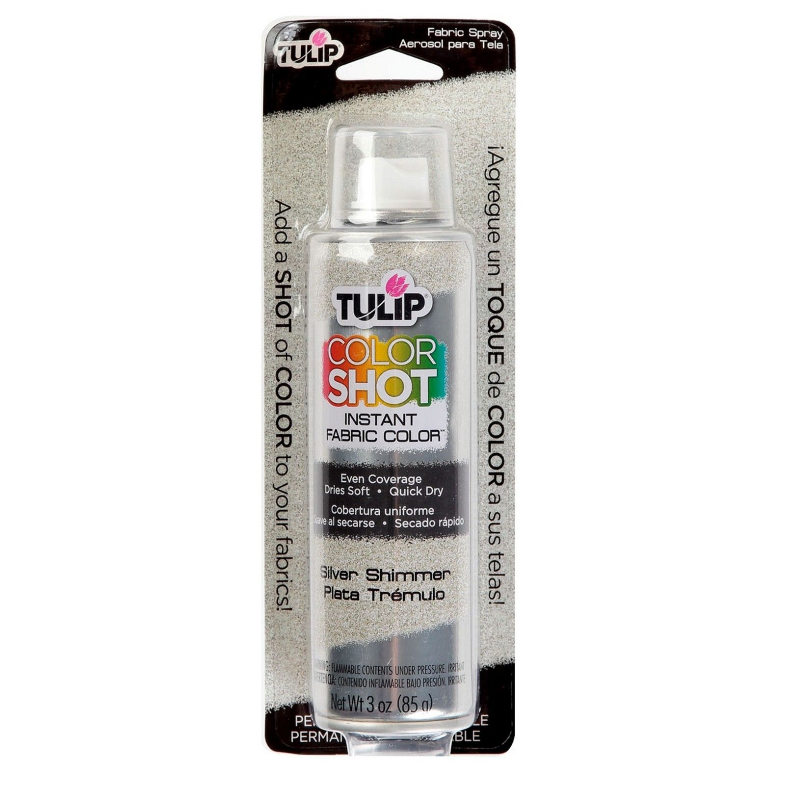 Tulip • ColorShot instant fabric color spray Silver metallic 