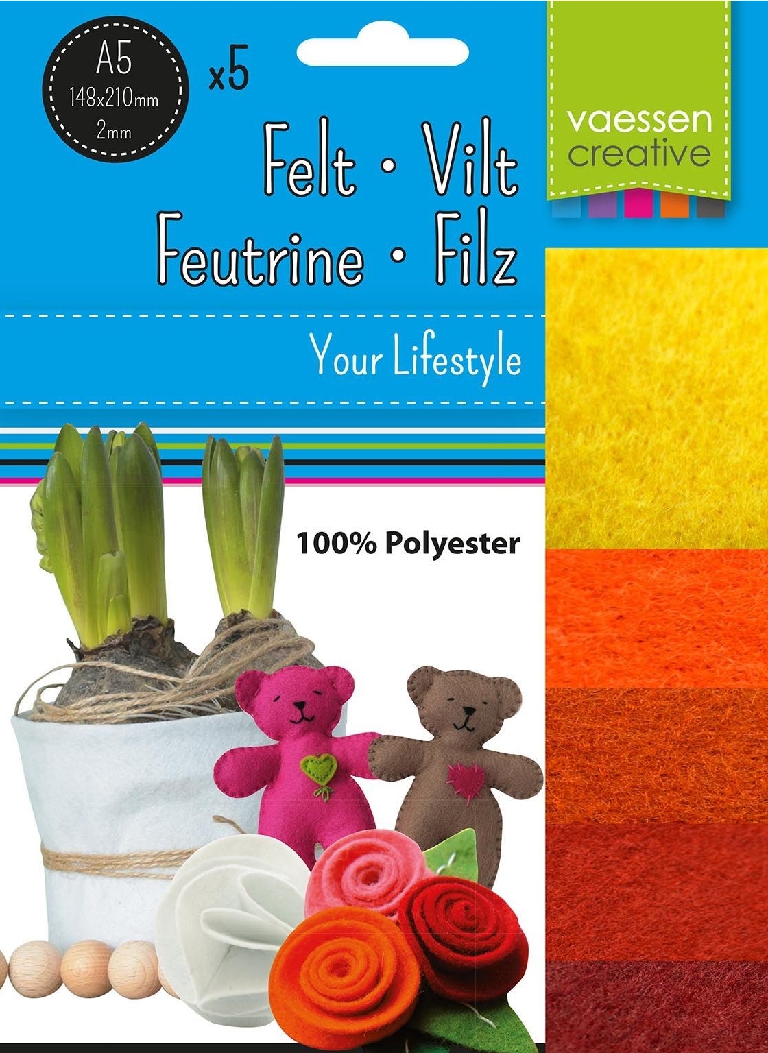 Vaessen Creative • Felt Bundle A5 2mm 5pcs