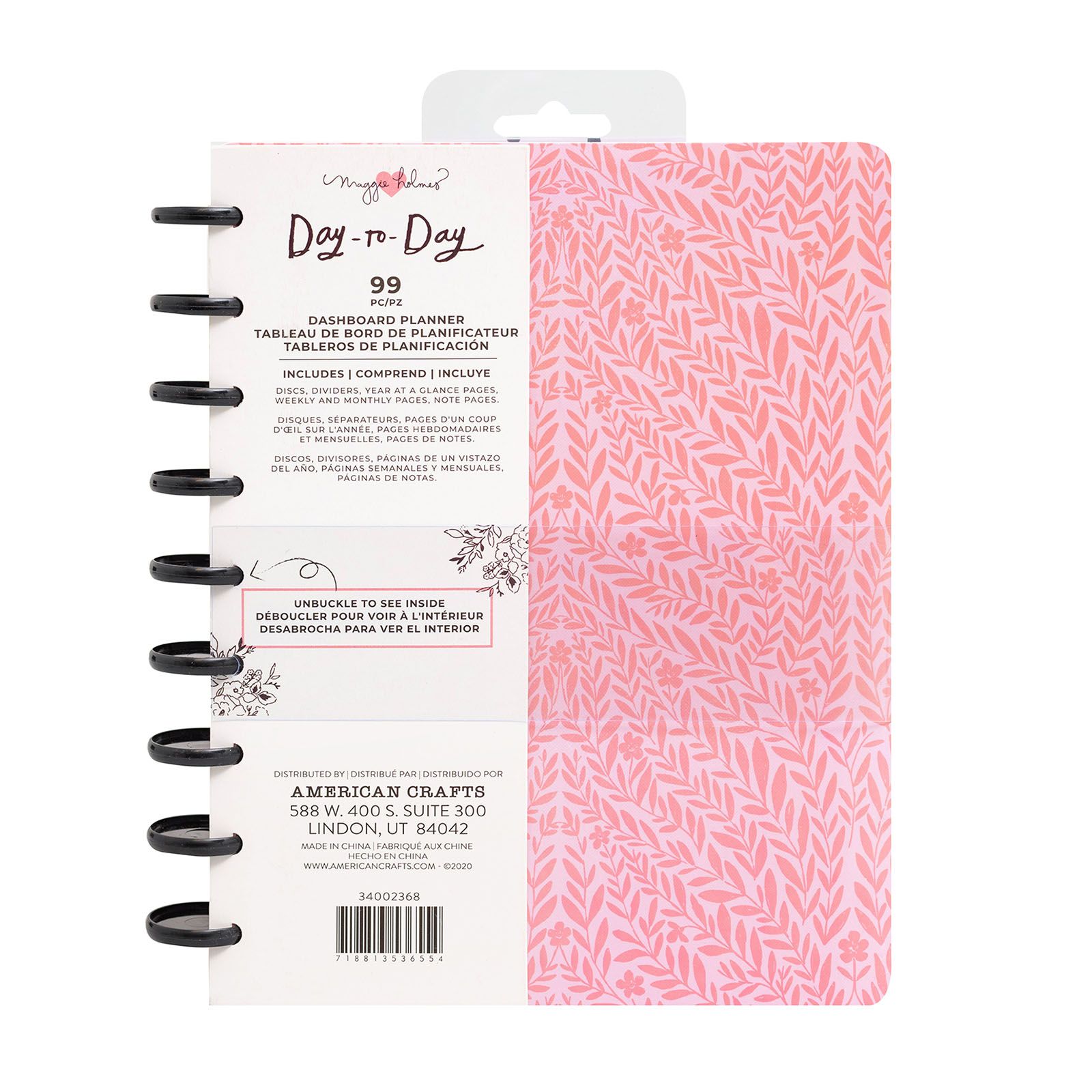 Crate Paper • Day-to-Day dashboard planner Pink vines