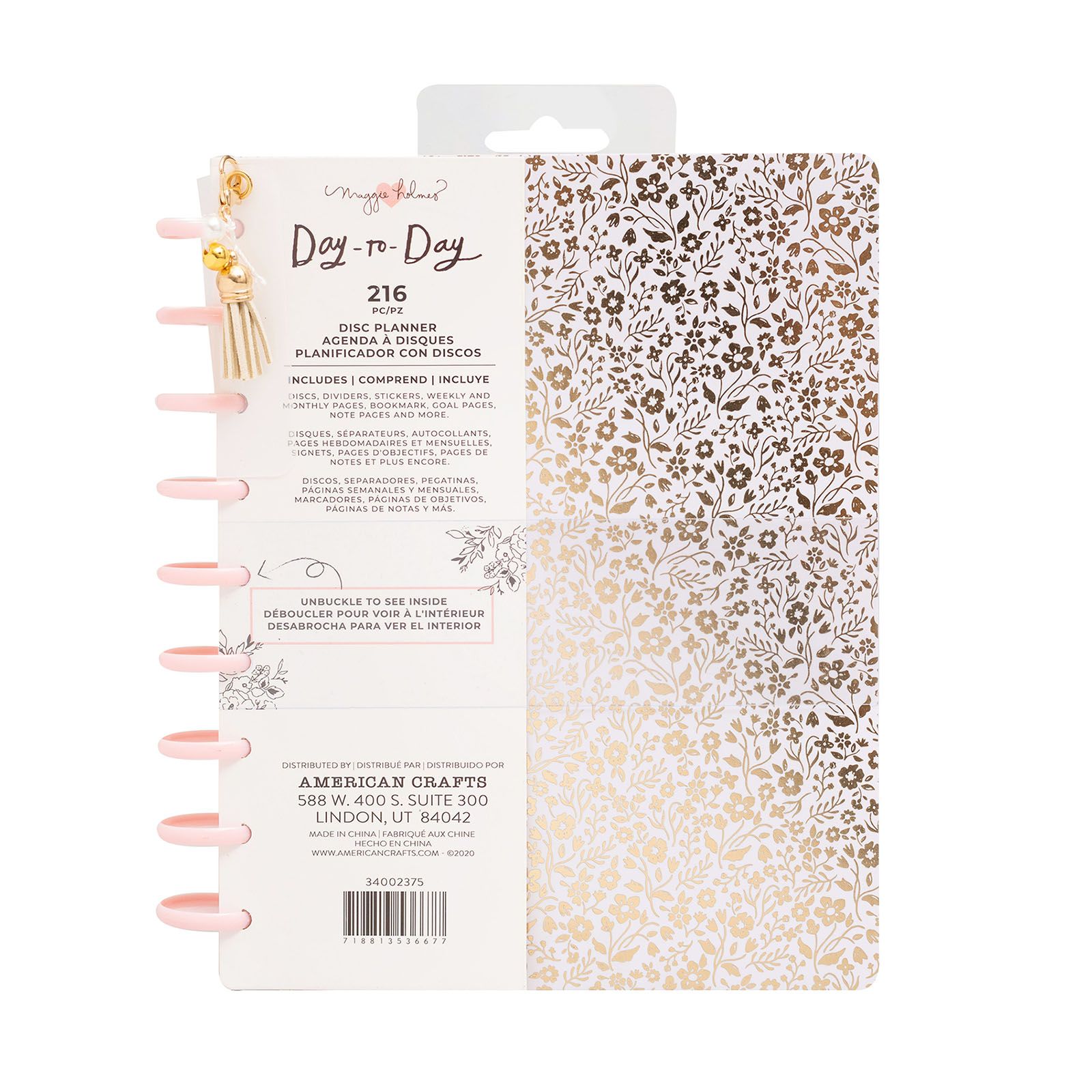 Crate Paper • Day-to-Day disc planner Gold floral