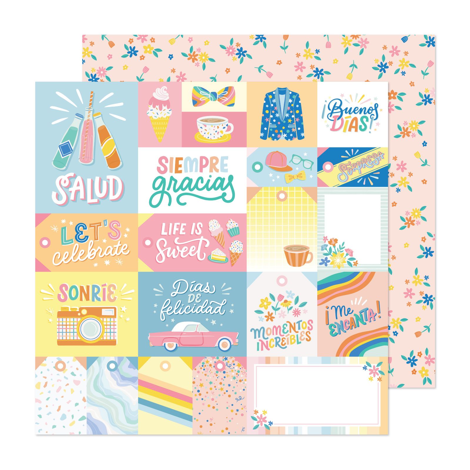 American Crafts • Patterned paper Buenos días 12x12" Salud