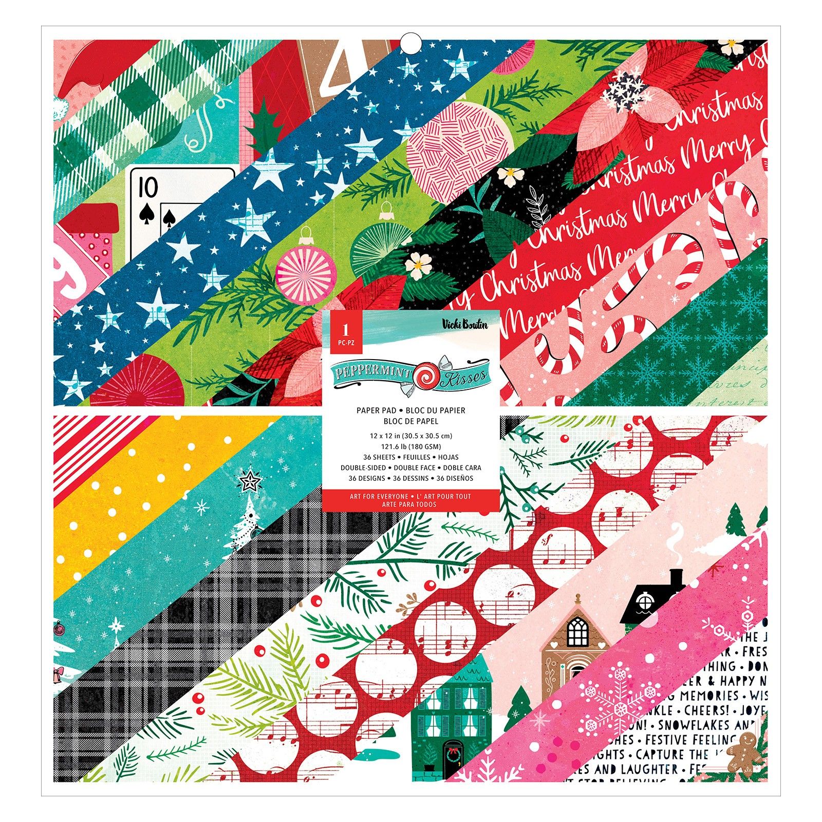 Vicki Boutin • Double-Sided Paper pad 30,5x30,5cm Peppermint Kisses 