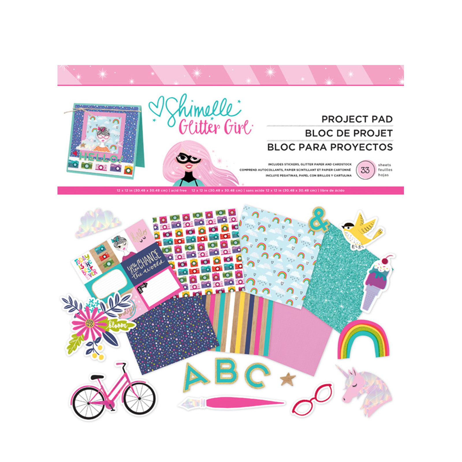 American Crafts • Shimelle paper pad kit 33 sheets