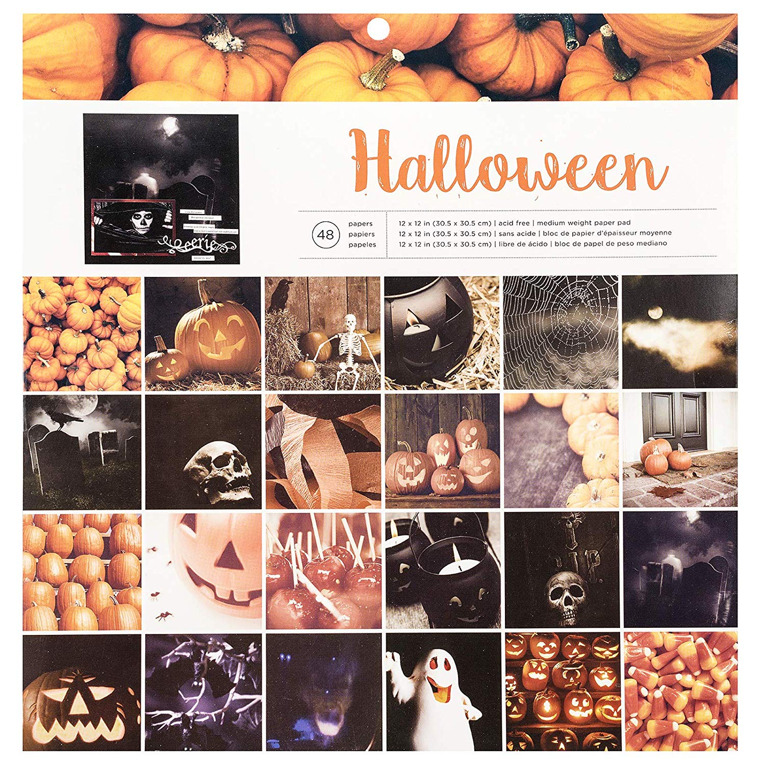 American Crafts • Paper pad 12x12" photo Halloween 48 sheets