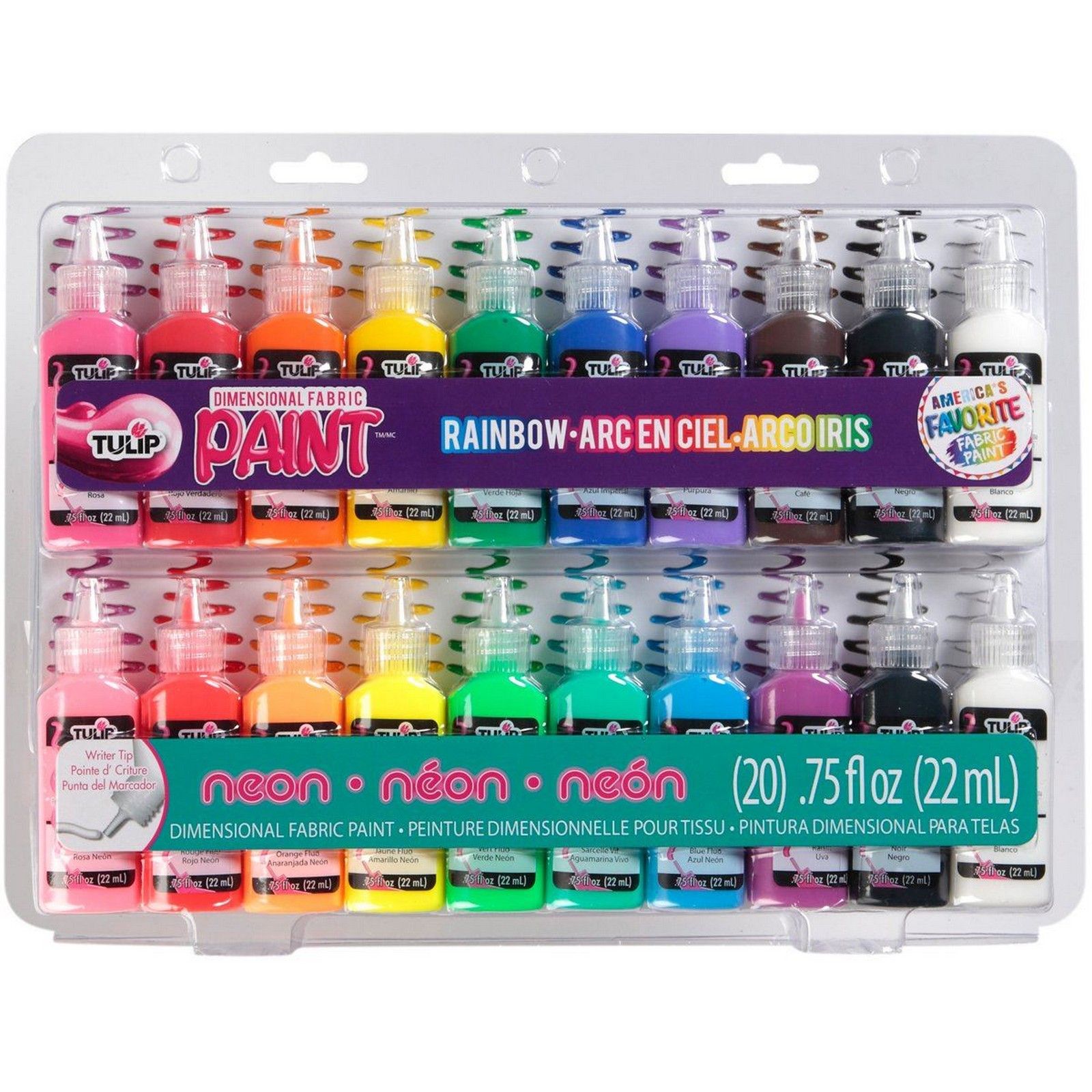 Tulip • 3D Textielverf 22ml Rainbow & Neon 20st.