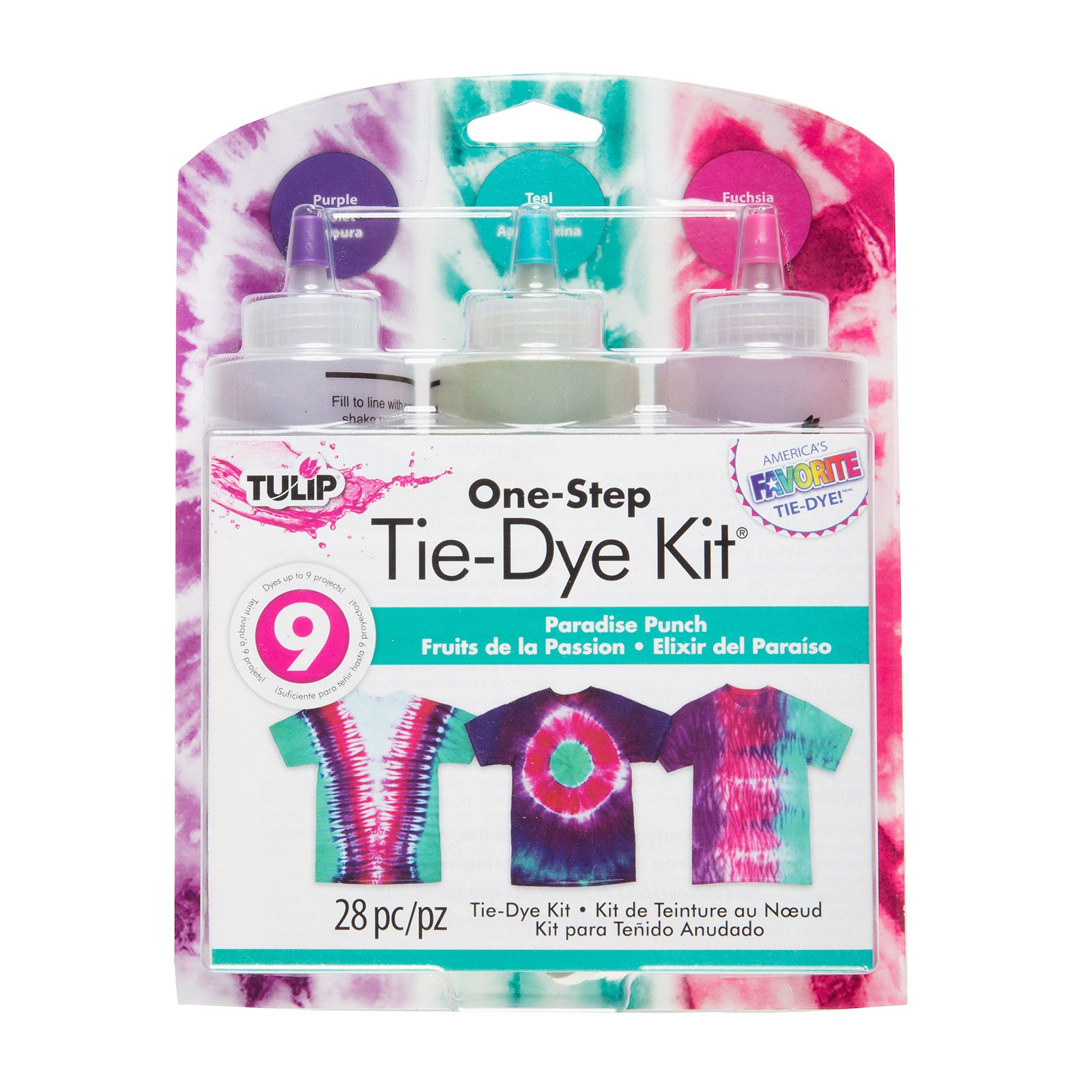 Tulip one-step tie dye • Tie dye kit 3 colors Paradise punch