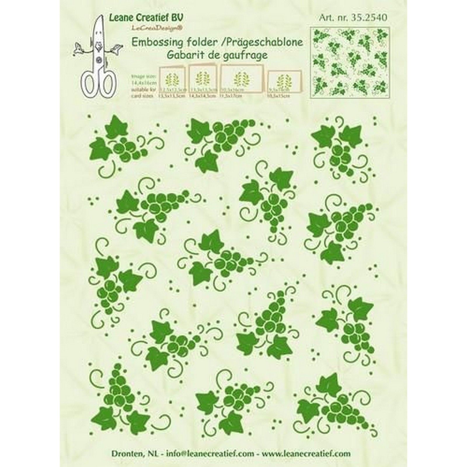 Leane Creatief • Embossing Folder Border Backgorund Grapes