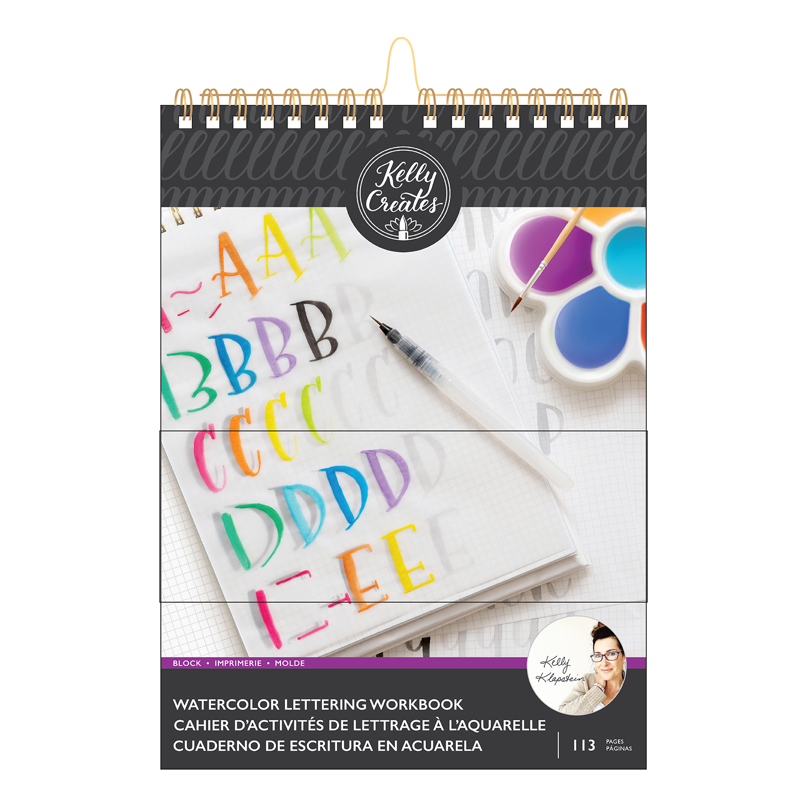 Kelly Creates • Watercolour brush lettering workbook block