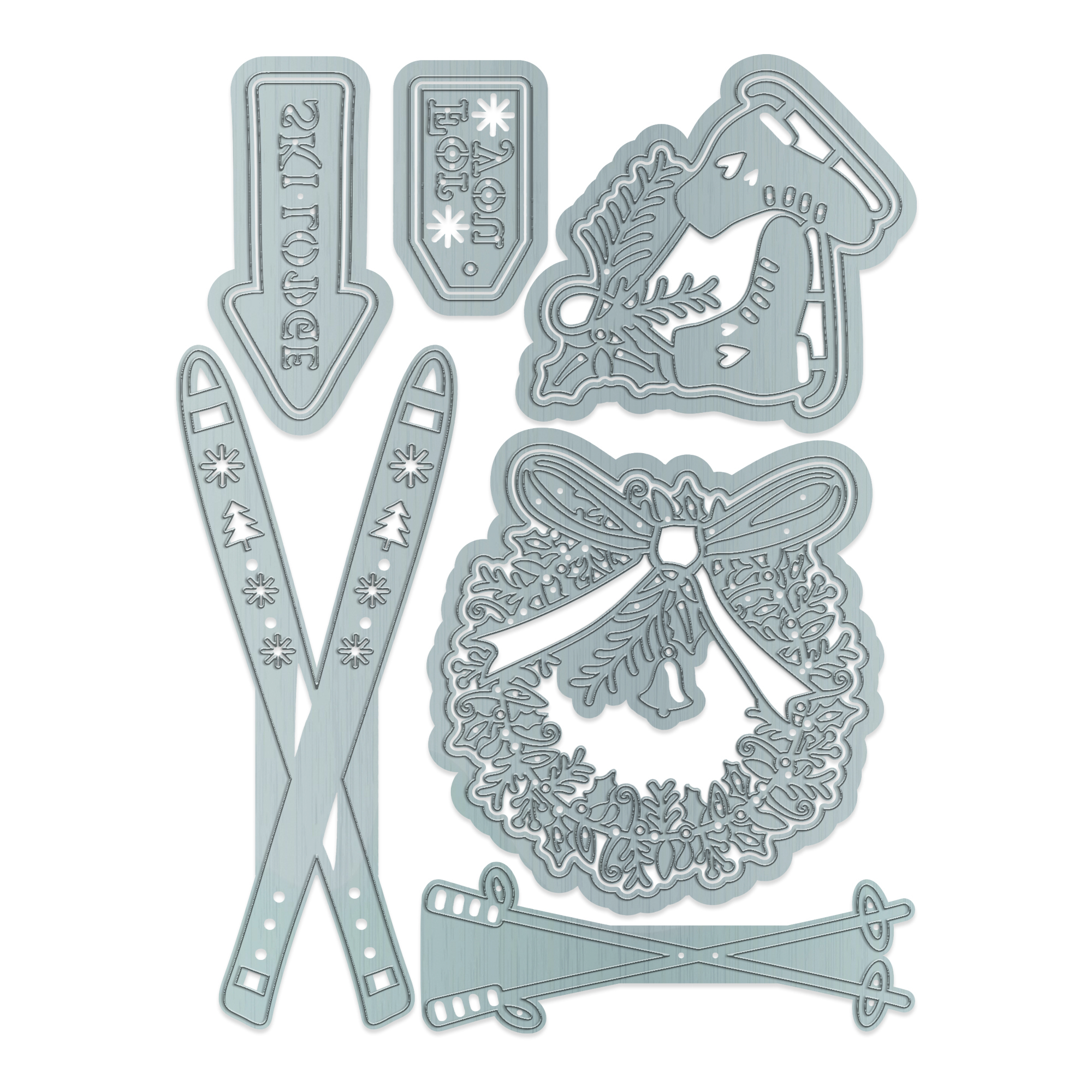 Tonic Studios • Essentials festive die set Wreath & Skates