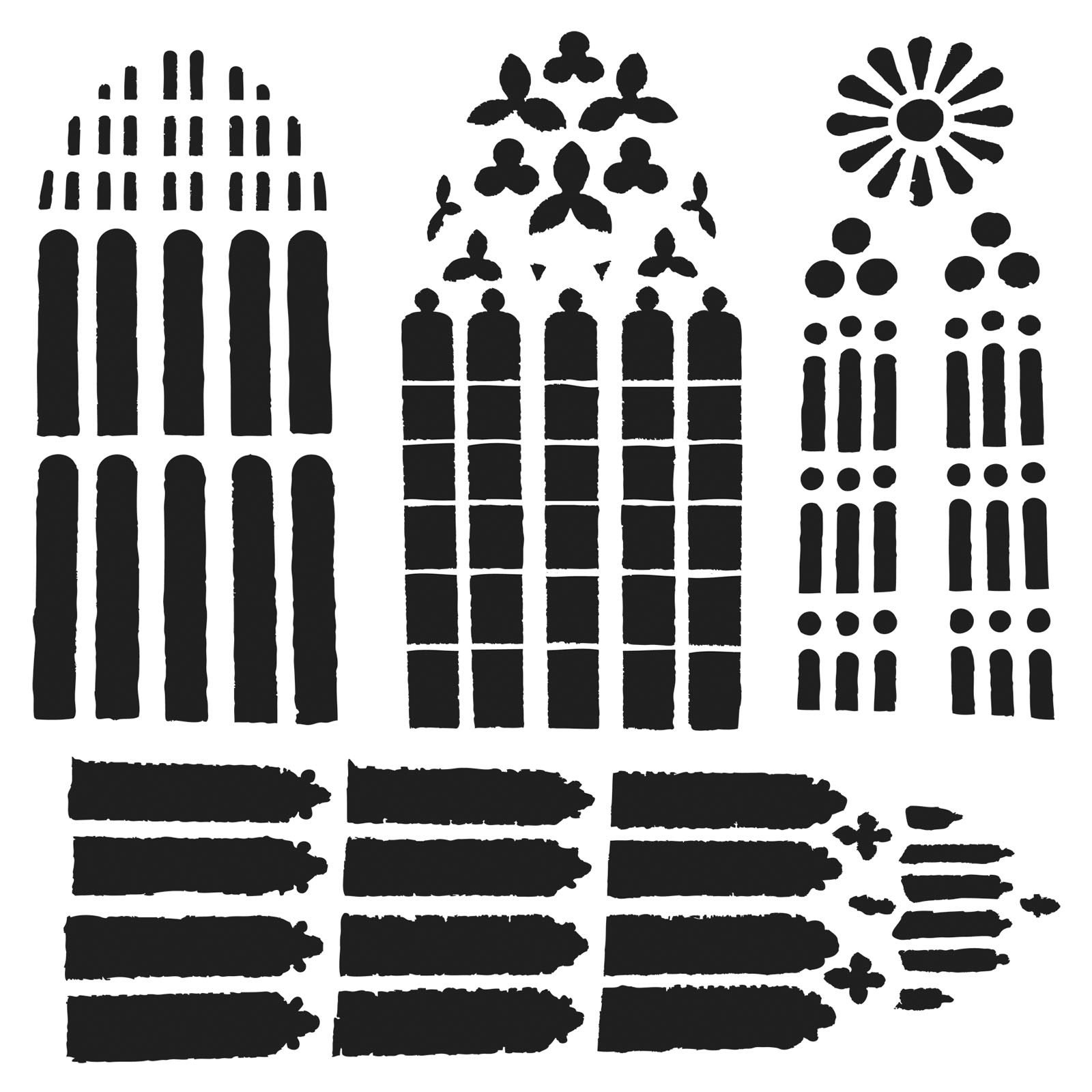 The Crafter's Workshop • Template 15x15cm Church Windows