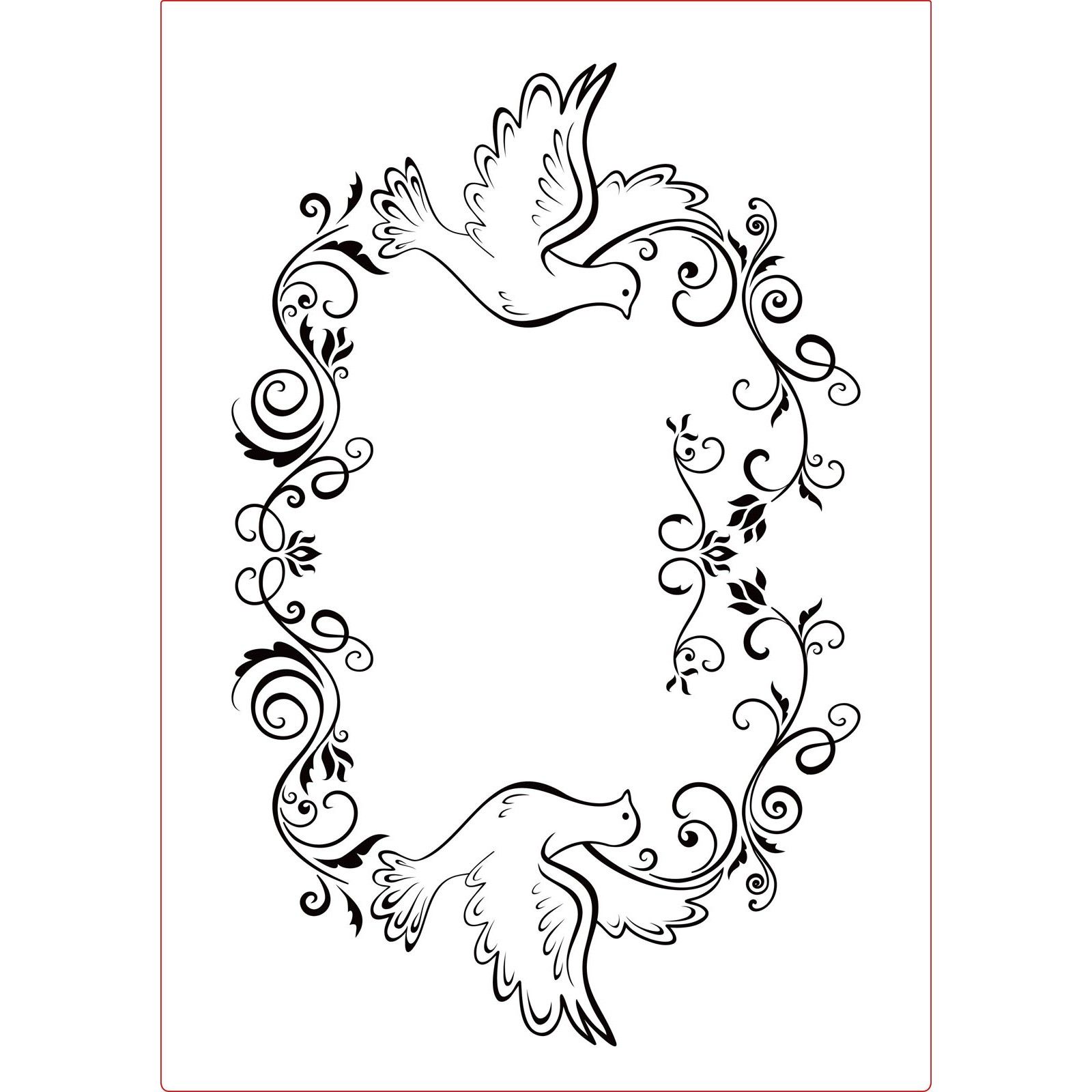 Vaessen Creative • Embossing Folder A4 Frame Pigeons