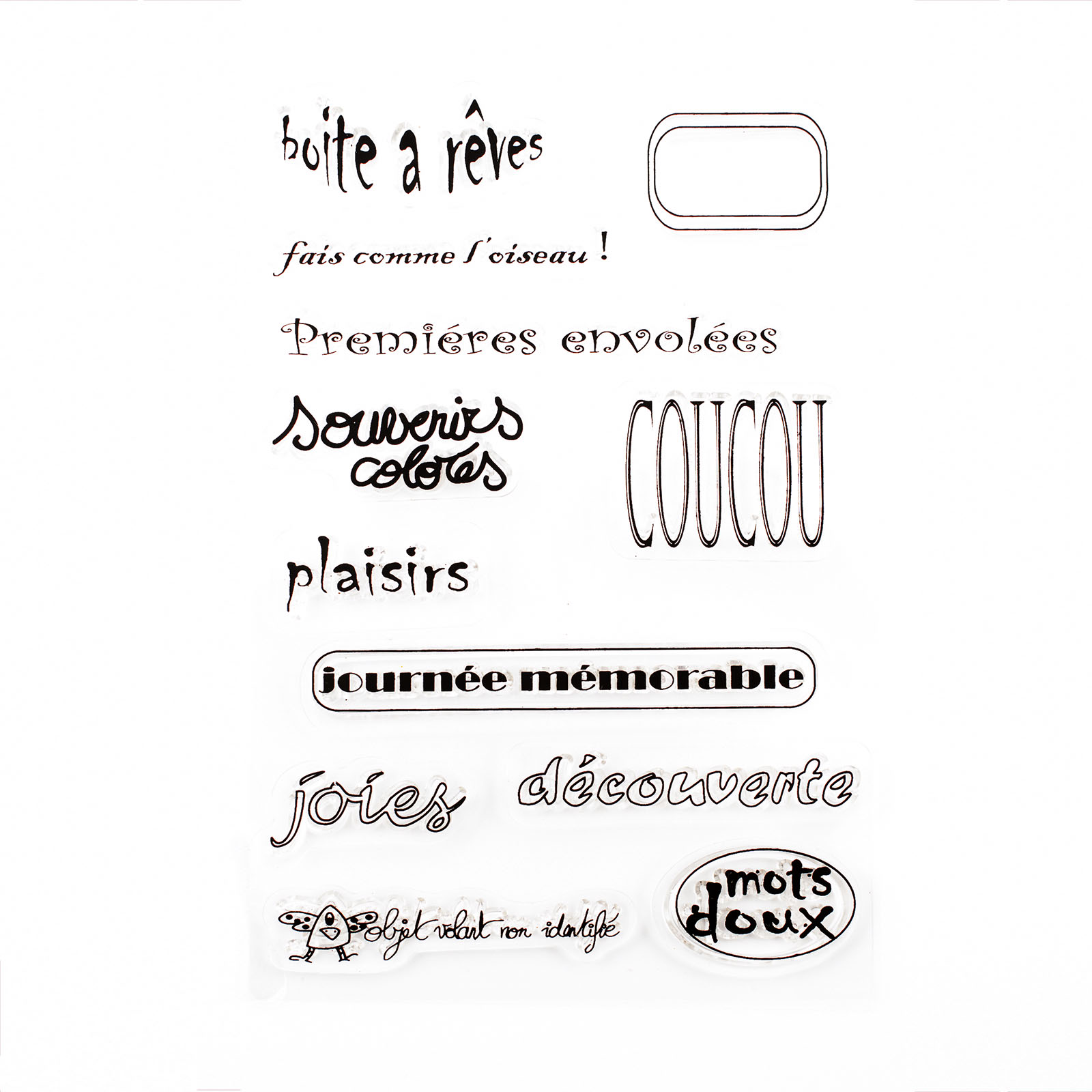 Vaessen Creative • Clear Stamps French Phrases 12pcs