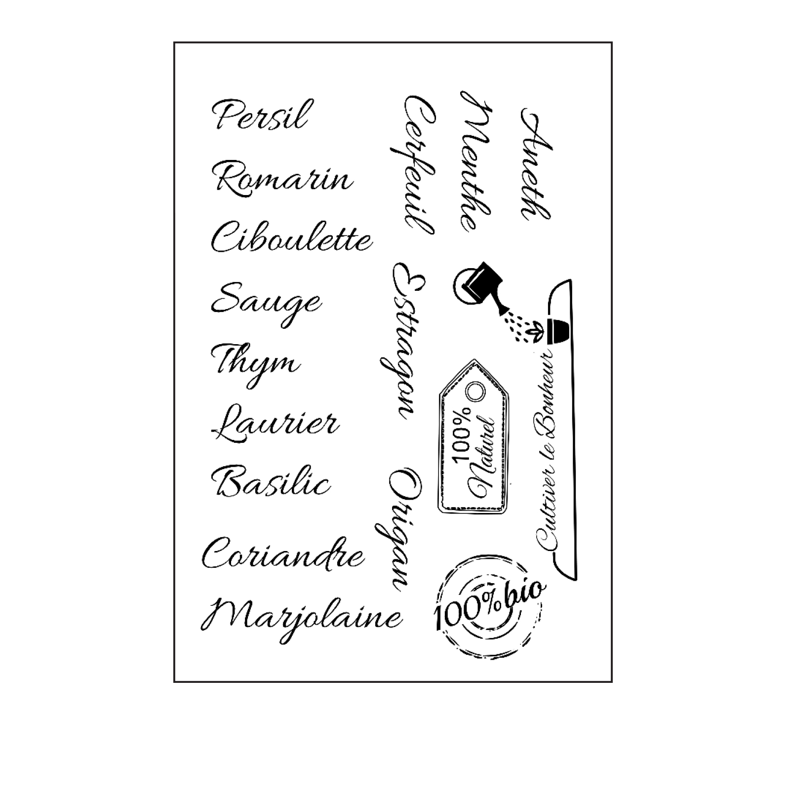 Vaessen Creative • Clear Stamps Franse Kruiden 17st.