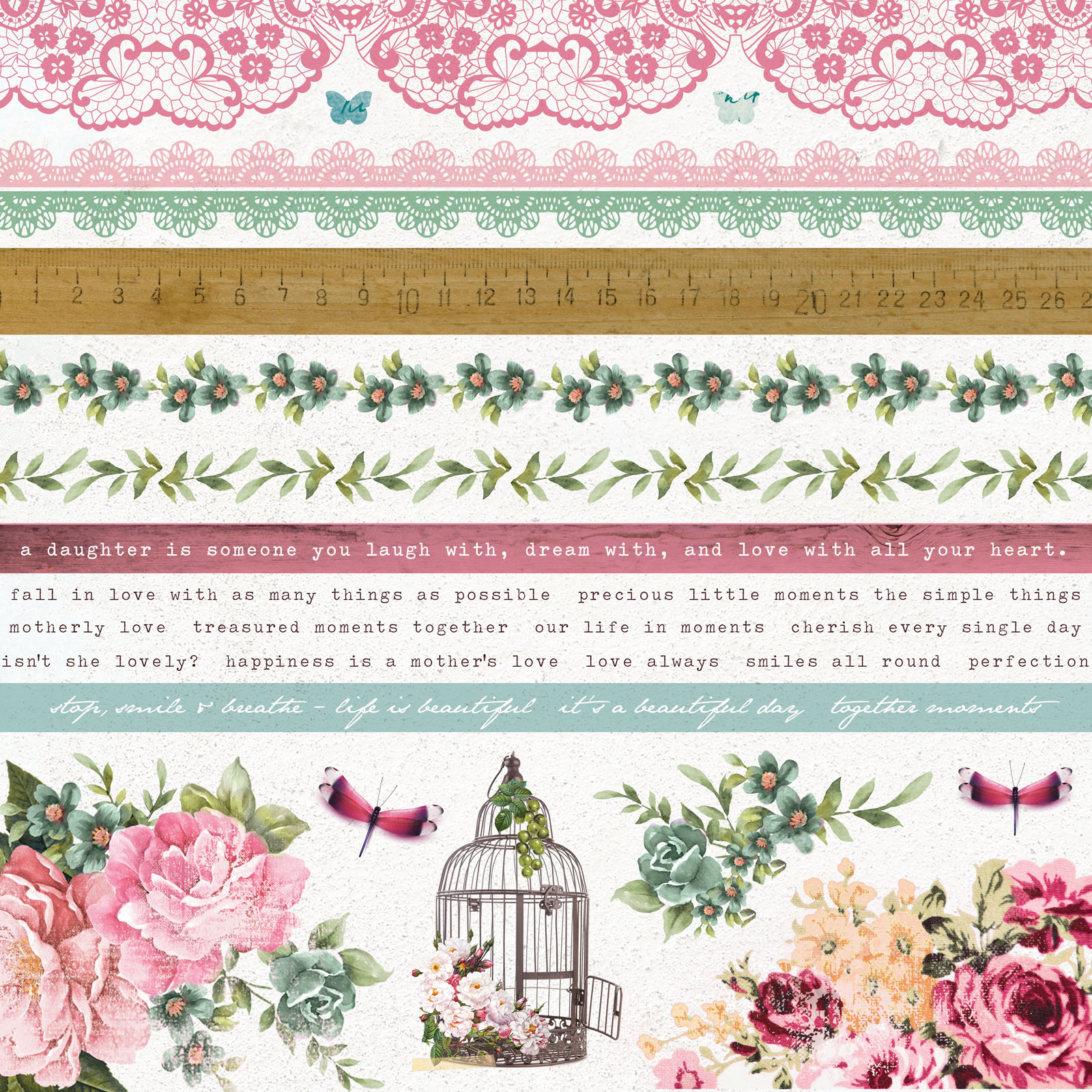 Kaisercraft • Oh so lovely sticker sheet 30.5x30.5cm