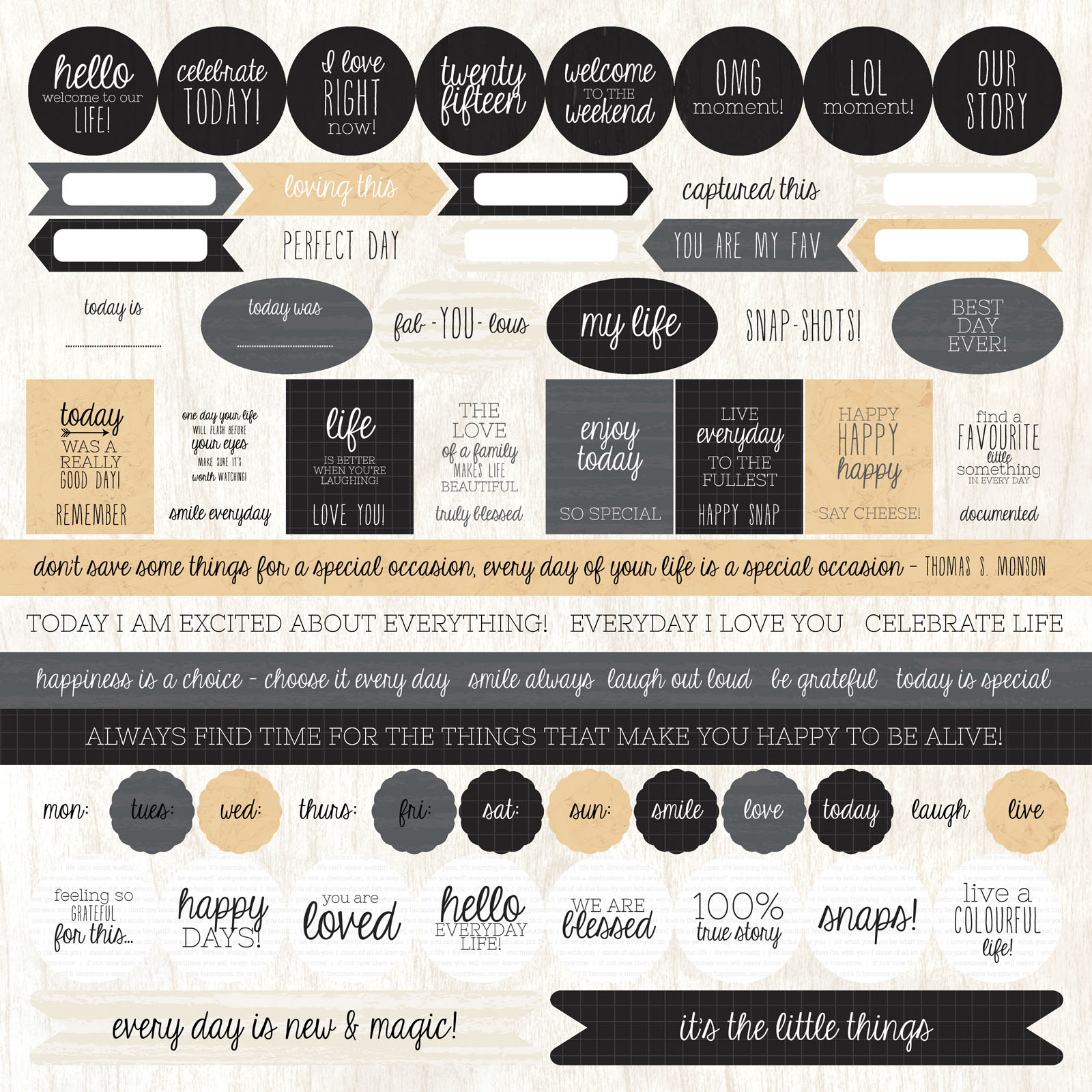 Kaisercraft • Hello today sticker sheet 30.5x30.5cm