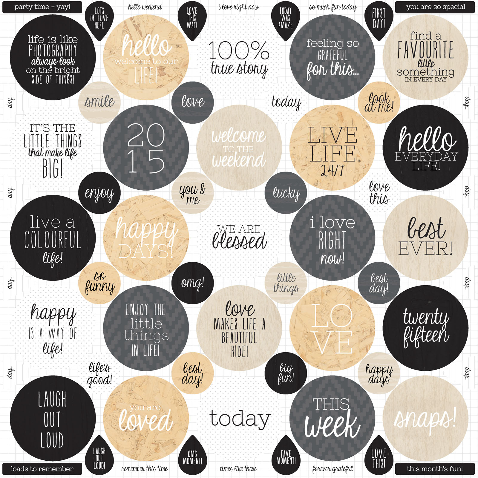 Kaisercraft • Hello Today Sticker Sheet 30,5X30,5Cm Quotes