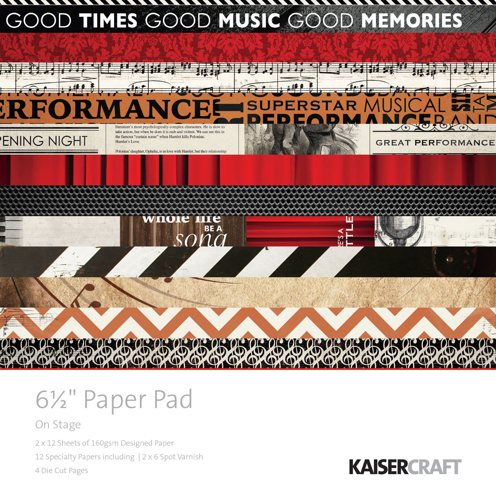 Kaisercraft • On stage paper pad 16,51x6,5cm