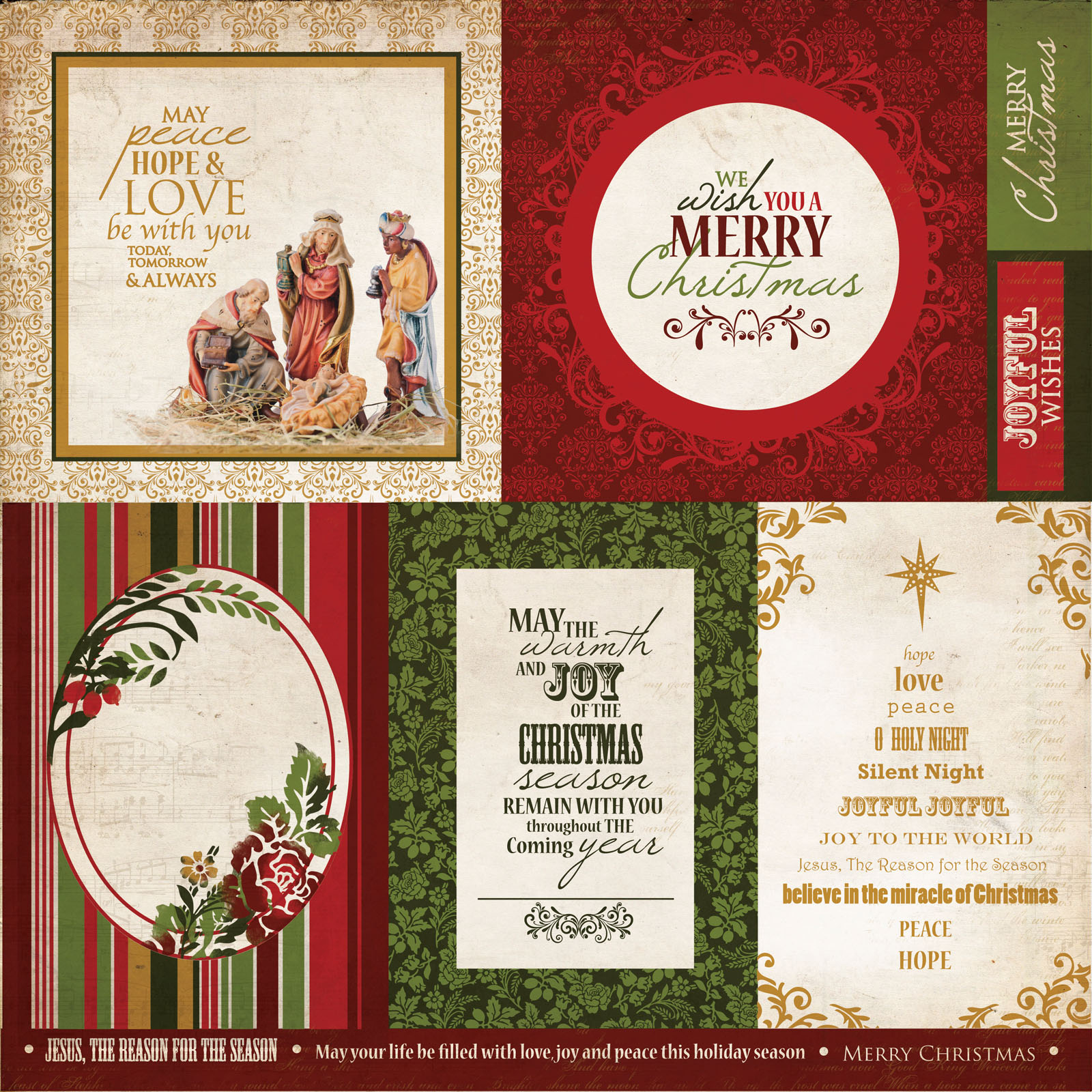 Kaisercraft • Holy night double-sided 12x12" Blessing
