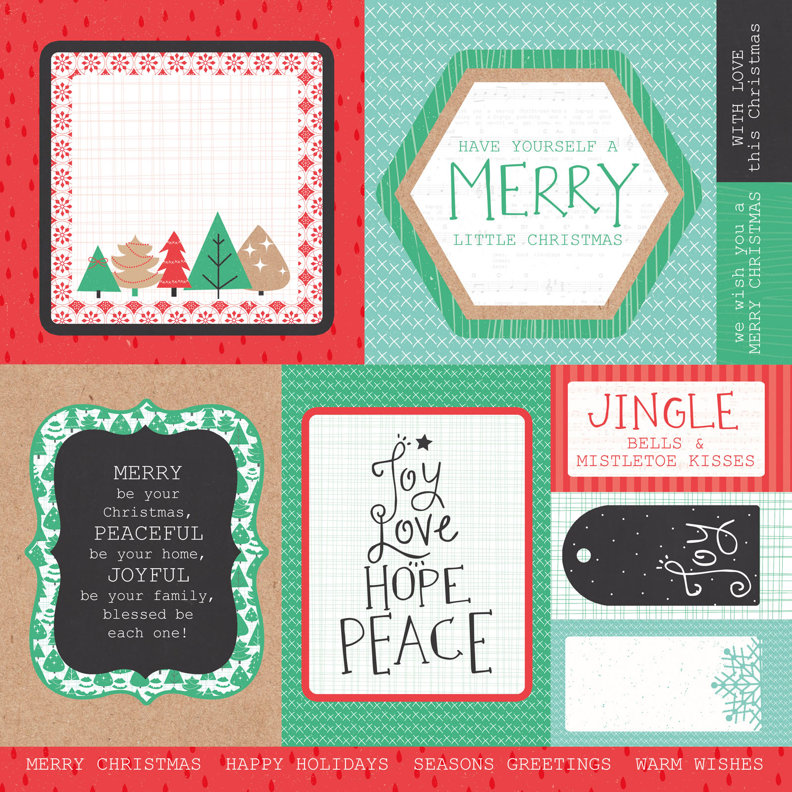 Kaisercraft • Holly jolly double-sided 12x12" Chipper