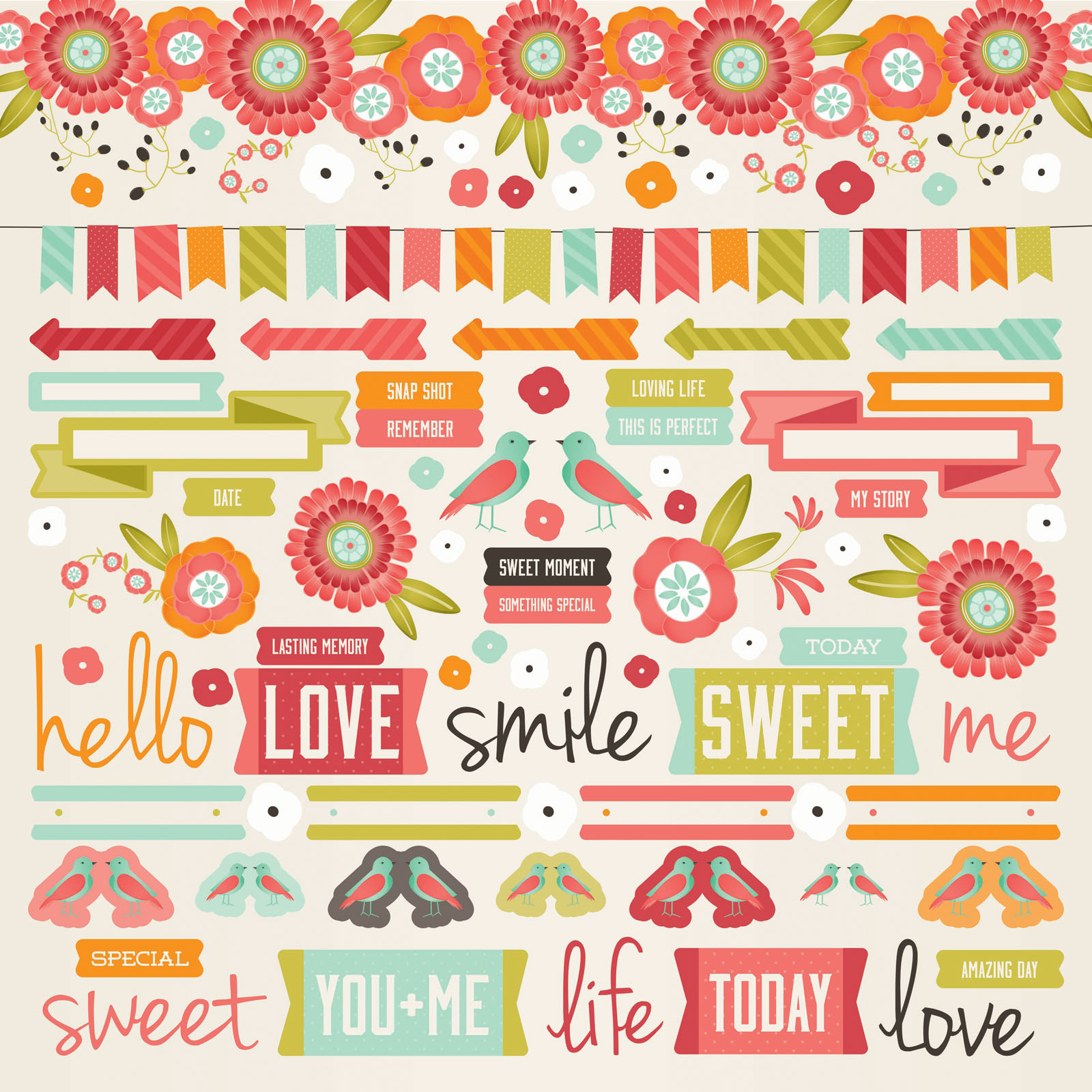 Kaisercraft • Spring bloom sticker sheet 30,5x30,5cm