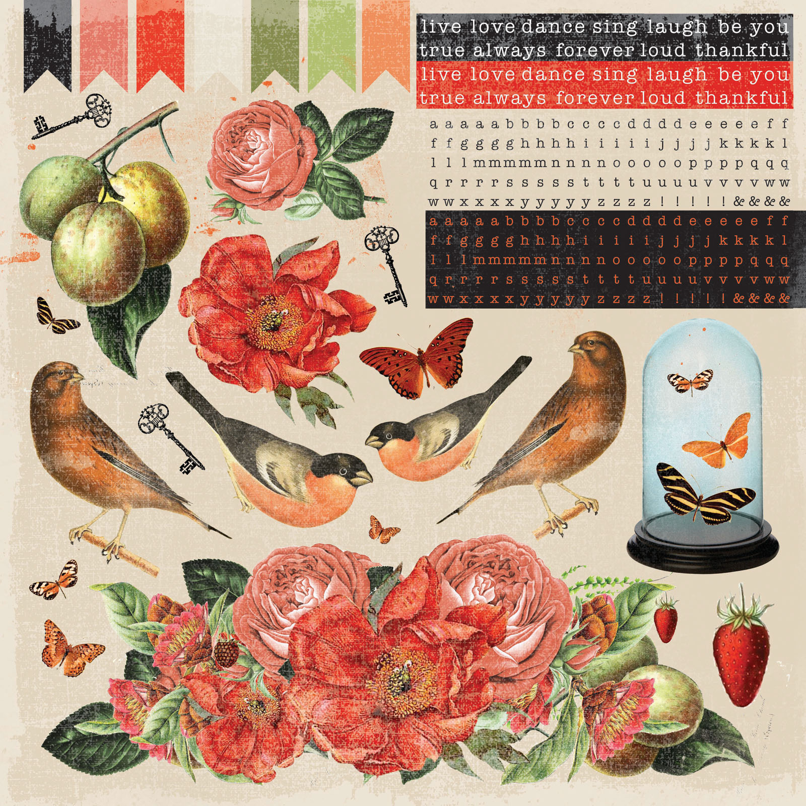 Kaisercraft • Curiosity sticker sheet 30,5x30,5cm