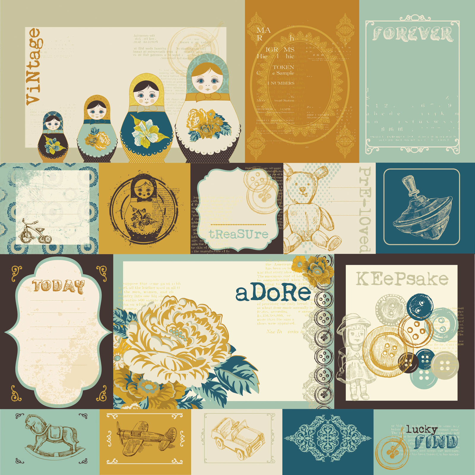 Kaisercraft • Treasures double-sided 12x12" 150g Fair