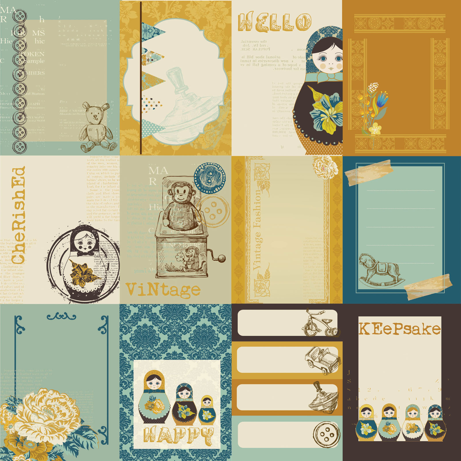 Kaisercraft • Treasures double-sided 12x12" 150g Emporium