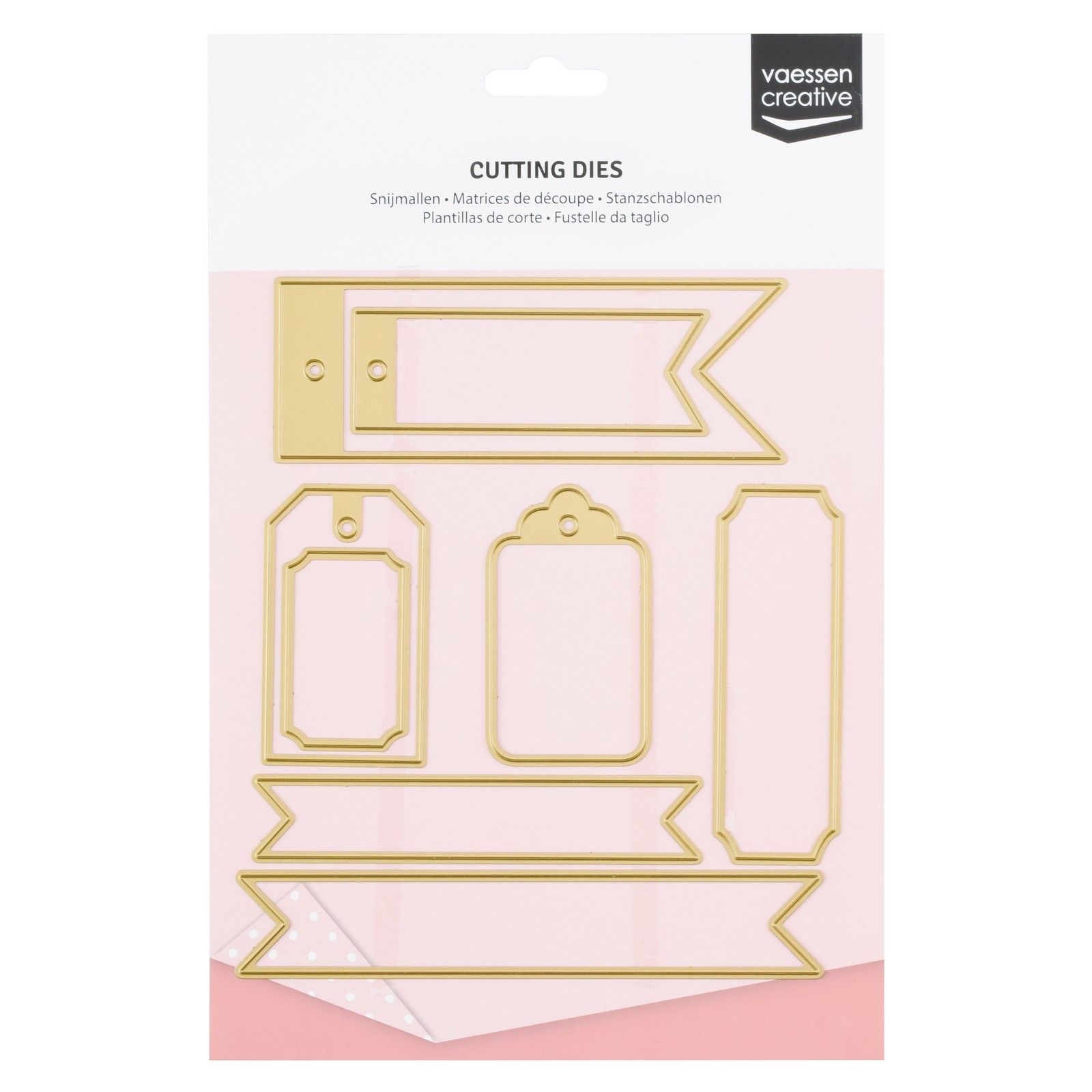 Vaessen Creative • Cutting and Embossing Dies Banners Tickets & Tags 8pcs