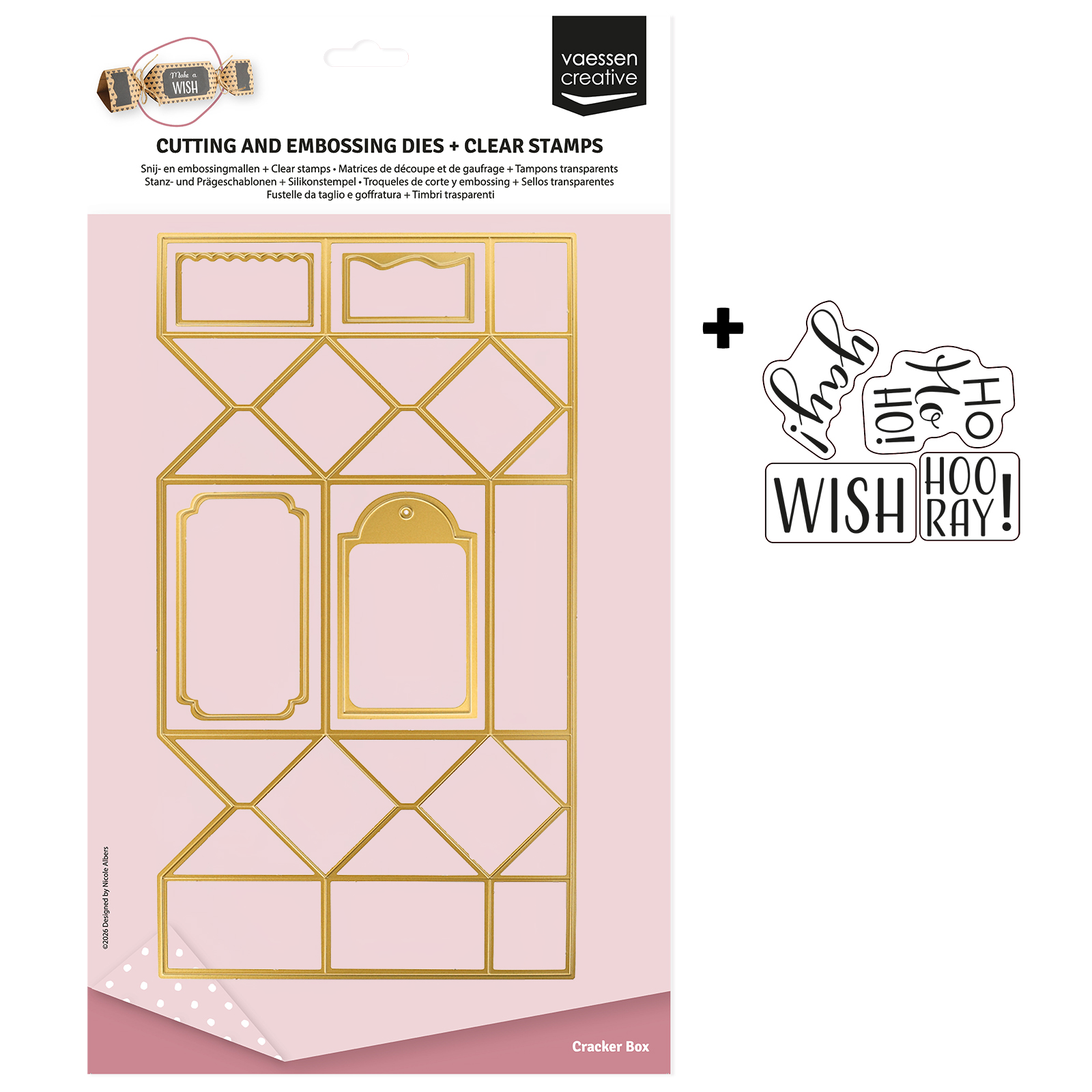 Vaessen Creative • Stamp & Die Set A4 Cracker Box 9pcs