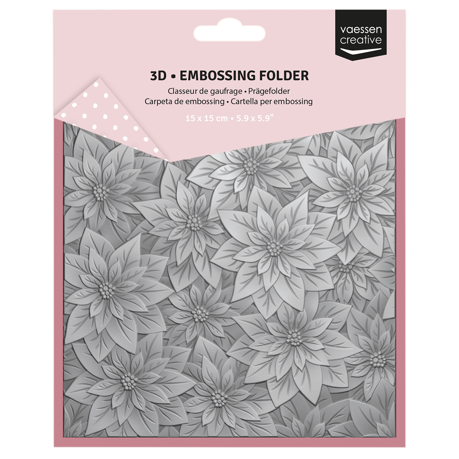 Vaessen Creative • 3D Embossing Folder Rosa Natale 15x15cm