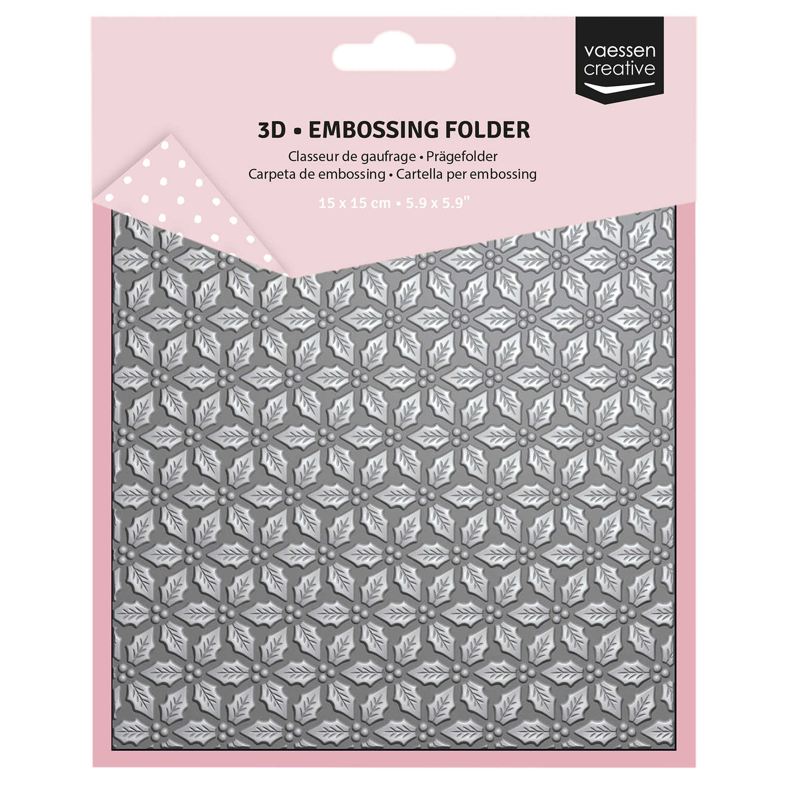 Vaessen Creative • 3D Embossing Folder Foglie die Agrifoglio 15x15cm