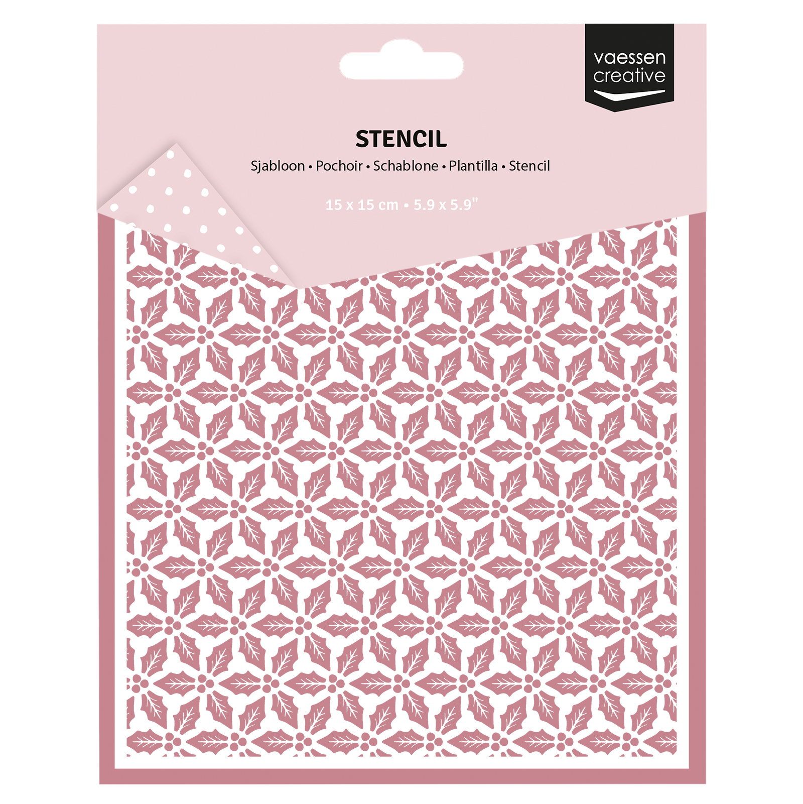 Vaessen Creative • Stencil Foglie die Agrifoglio 15x15cm