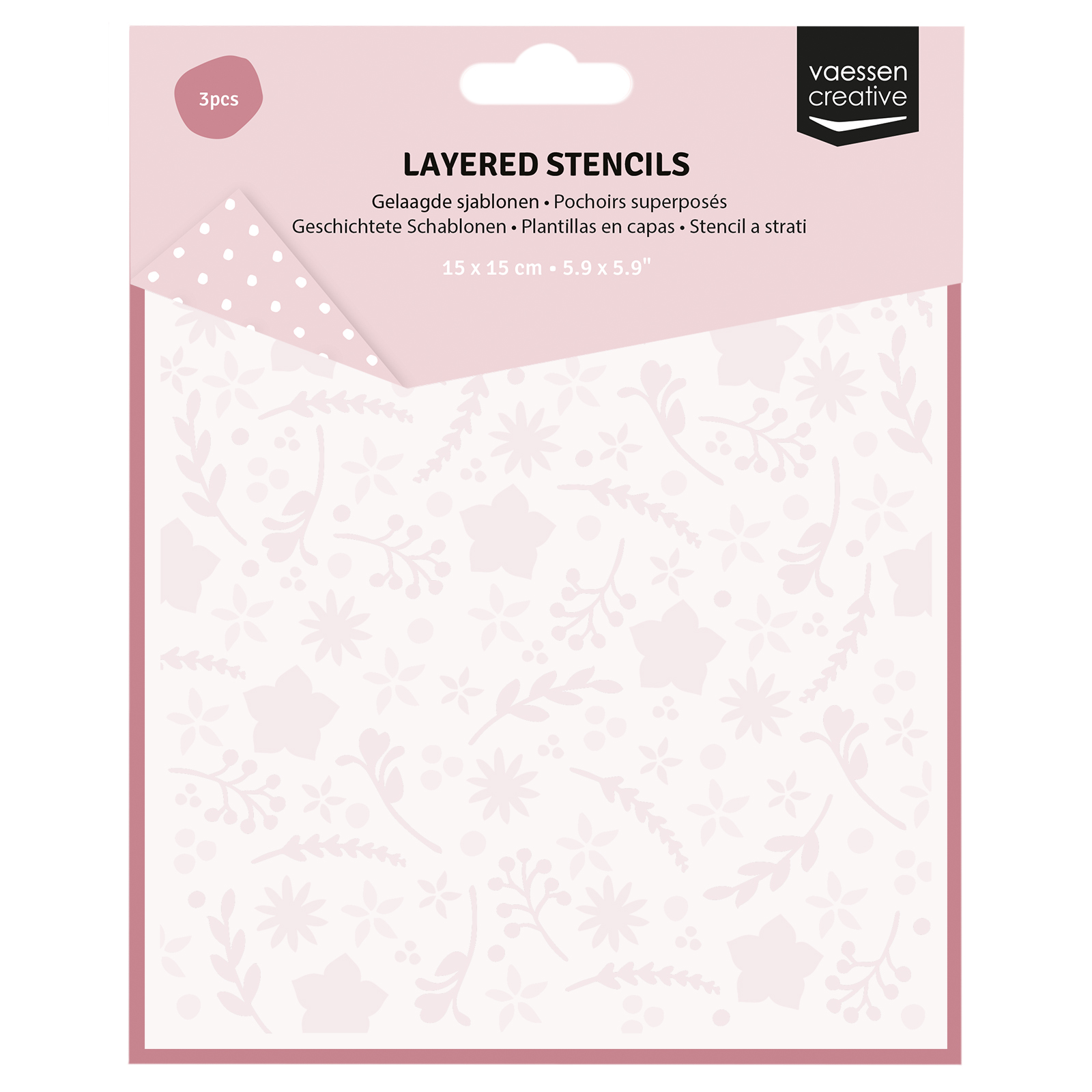 Vaessen Creative • Stencil a Strati Fiori 15x15cm