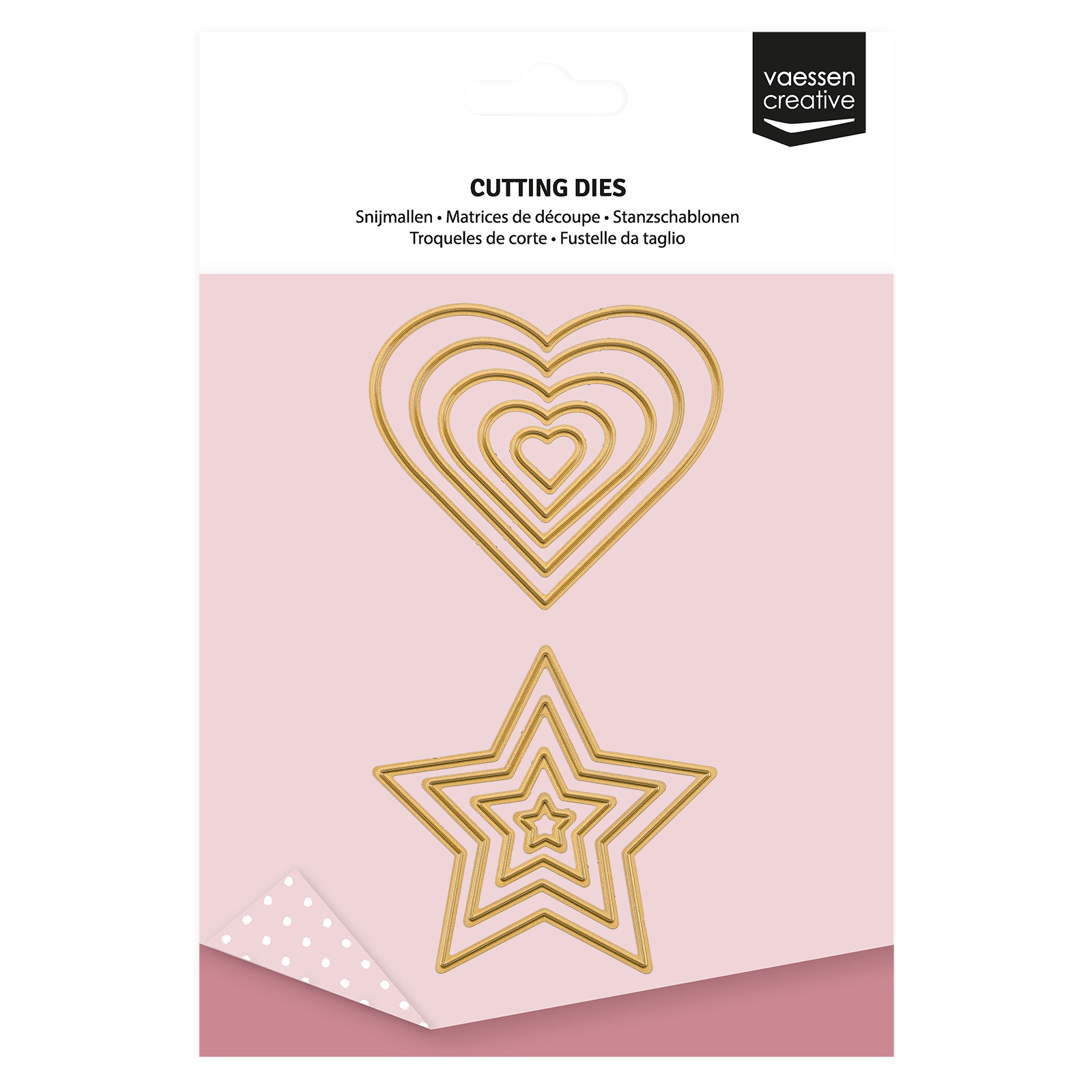 Vaessen Creative • Troqueles de Corte para Mini Máquina Estrellas & Corazones 10uds