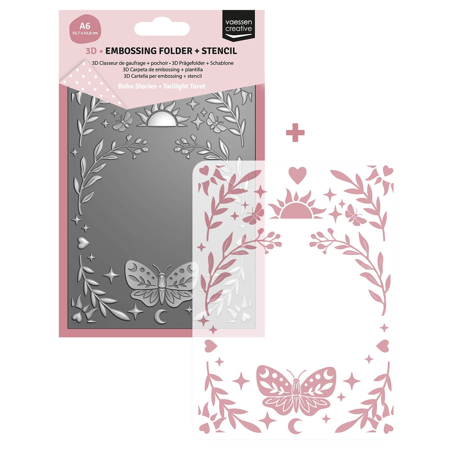 Vaessen Creative • 3D Embossing Folder + Stencil Twilight Tarot A6